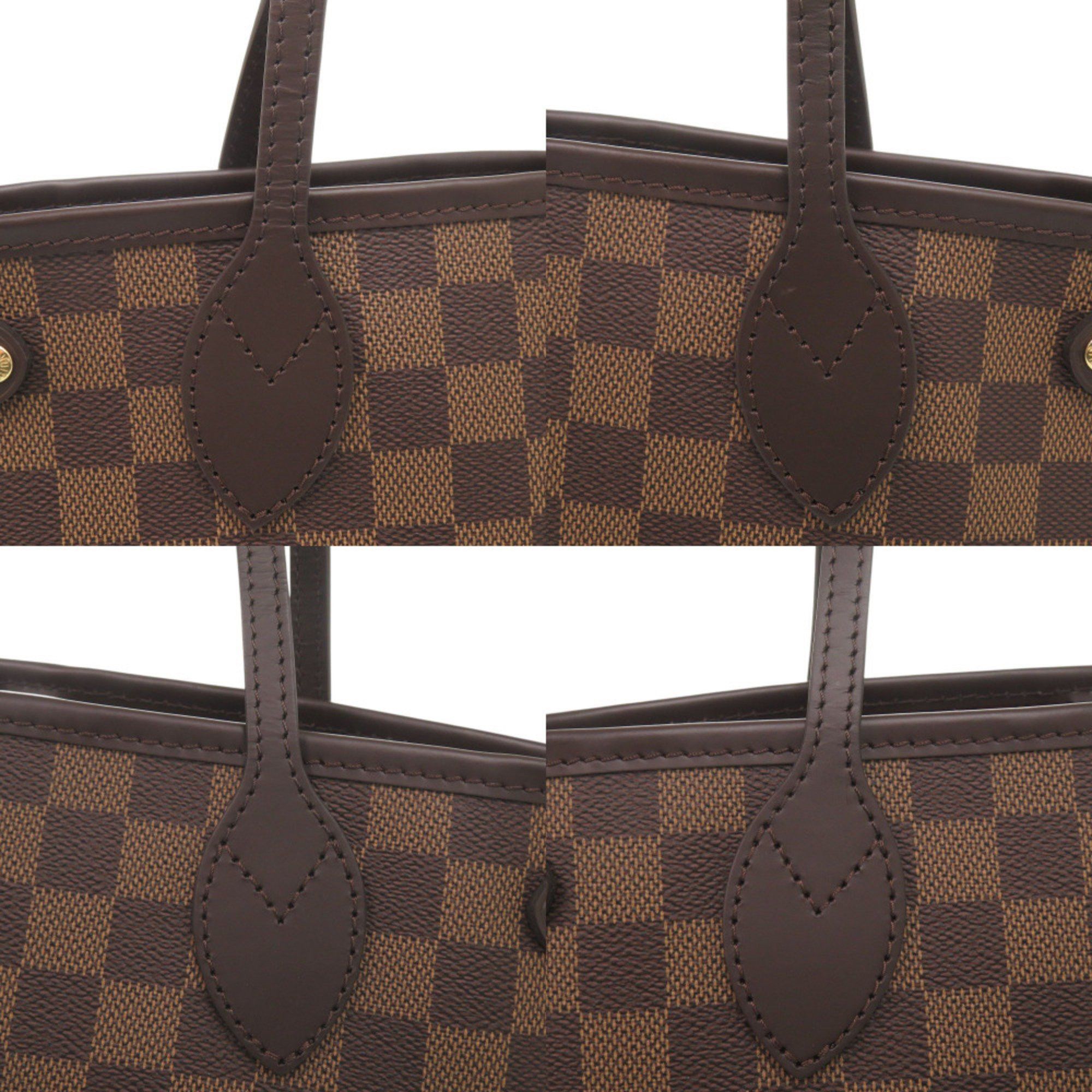 Louis Vuitton Like new Louis Vuitton Neverfull PM Damier Brown Tote Bag with Pouch N41359 LV 0701 LOUIS VUITTON Size ONE SIZE - 9 Thumbnail