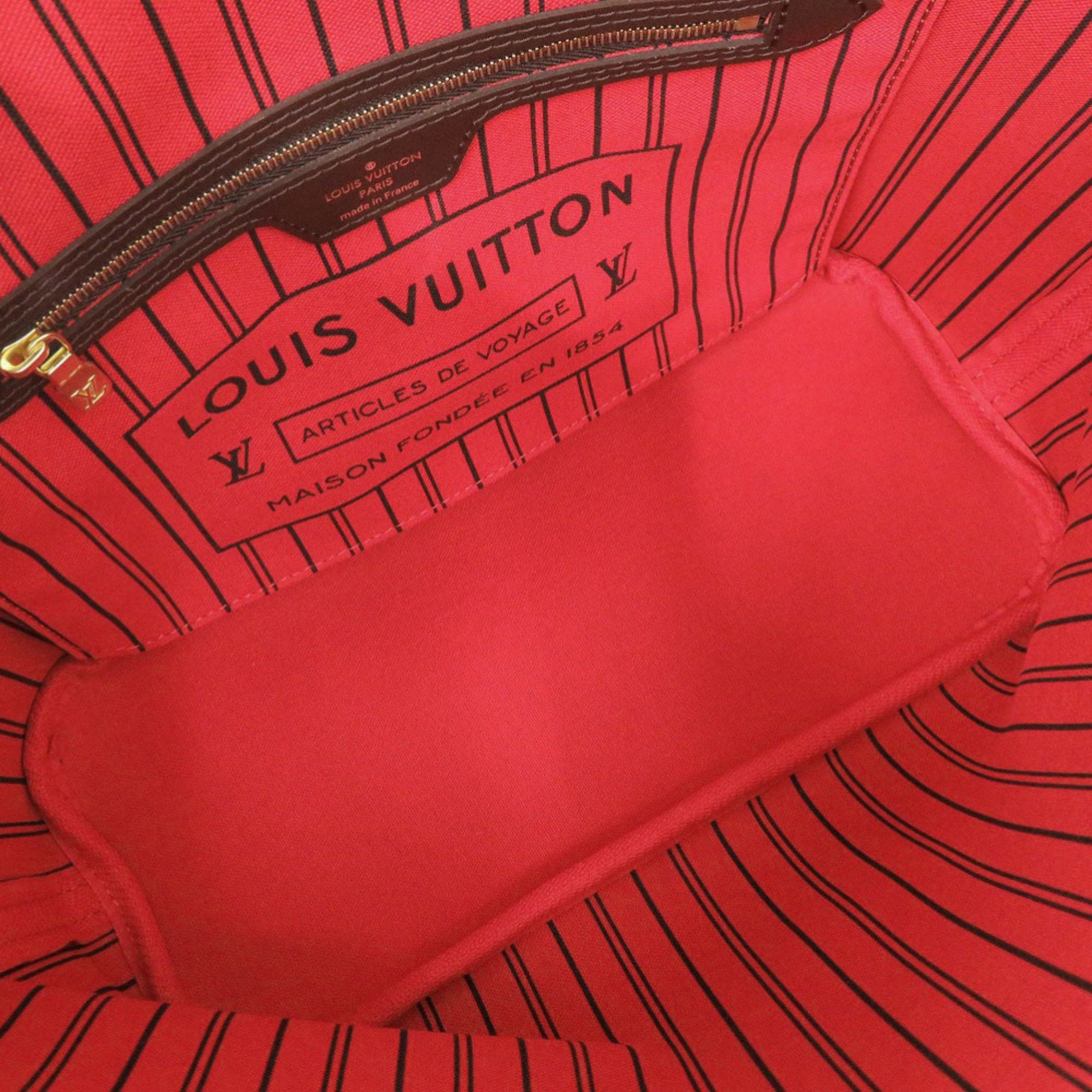 Louis Vuitton Like new Louis Vuitton Neverfull PM Damier Brown Tote Bag with Pouch N41359 LV 0701 LOUIS VUITTON Size ONE SIZE - 6 Thumbnail