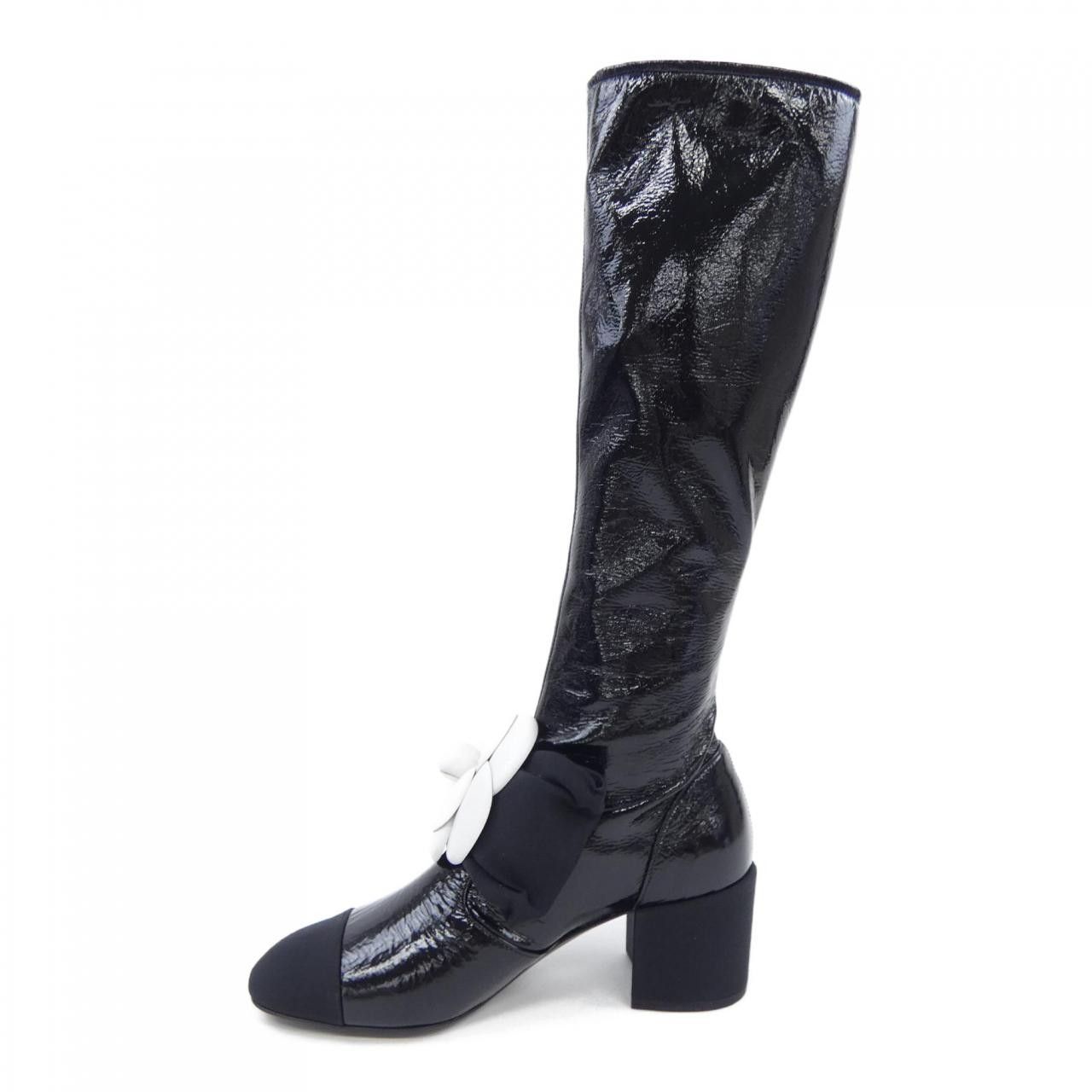 Chanel Chanel Chanel HIGH BOOTS Crumpled Shiny Fabric & Grosgrain Boots Others Shoes G45342B14601 DUTY FREE for USA Size ONE SIZE - 2 Thumbnail