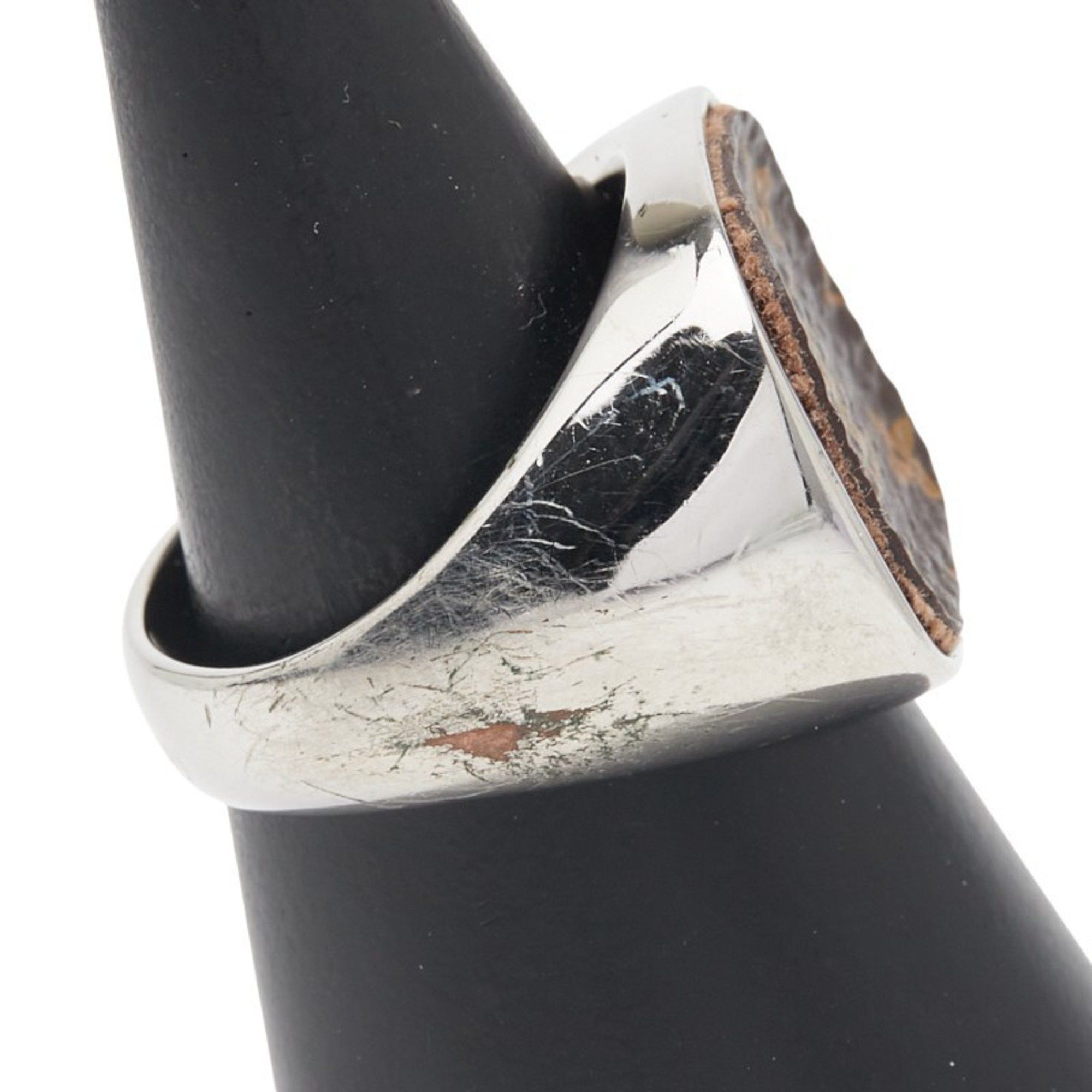 Louis Vuitton Louis Vuitton Berg Monogram Padlock Ring #L M00516 Silver Brown Metal Men's LOUIS VUITTON Size ONE SIZE - 4 Thumbnail