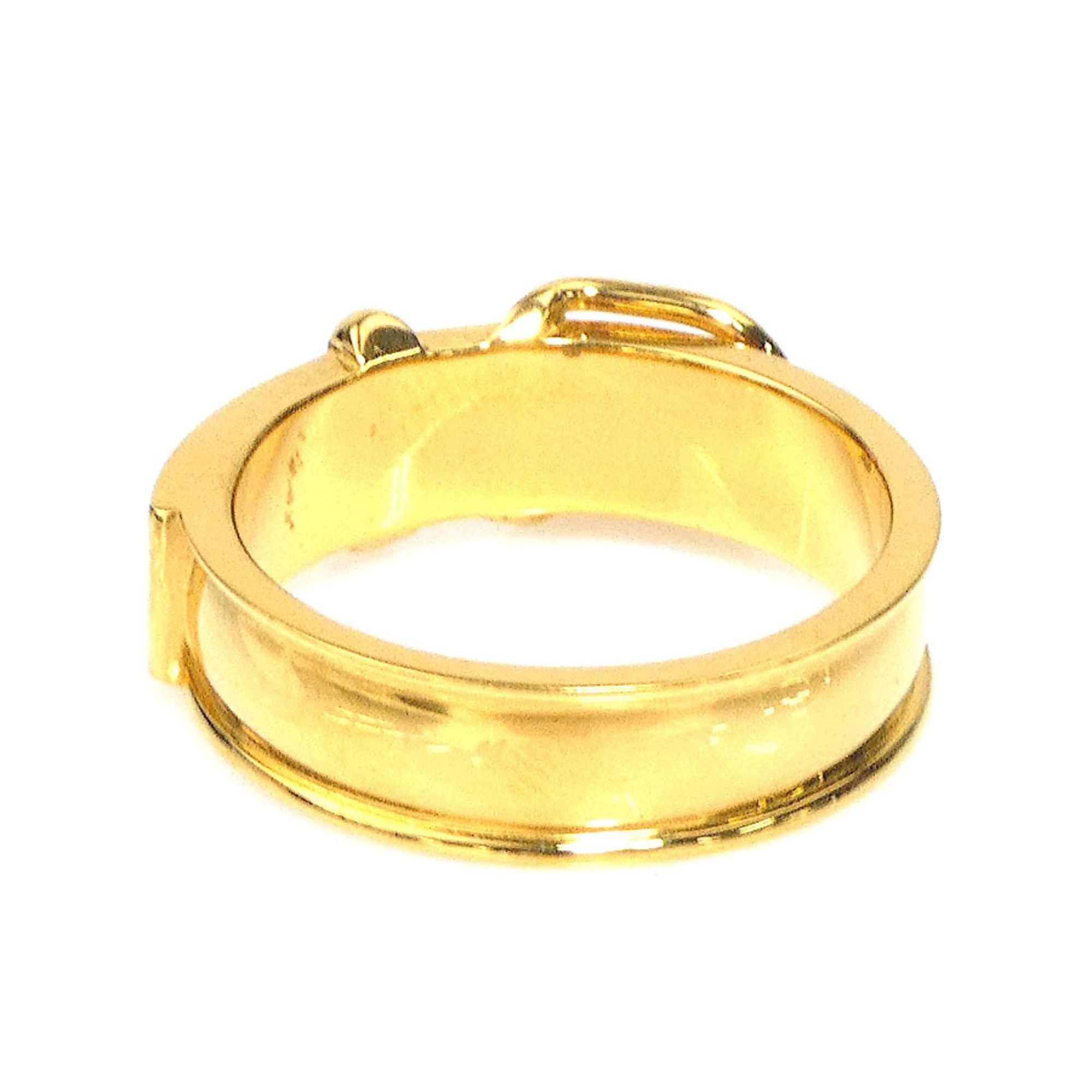 Hermes Hermes Hermès scarf ring with belt motif, metal, gold, women's, e61105a Size ONE SIZE - 3 Thumbnail
