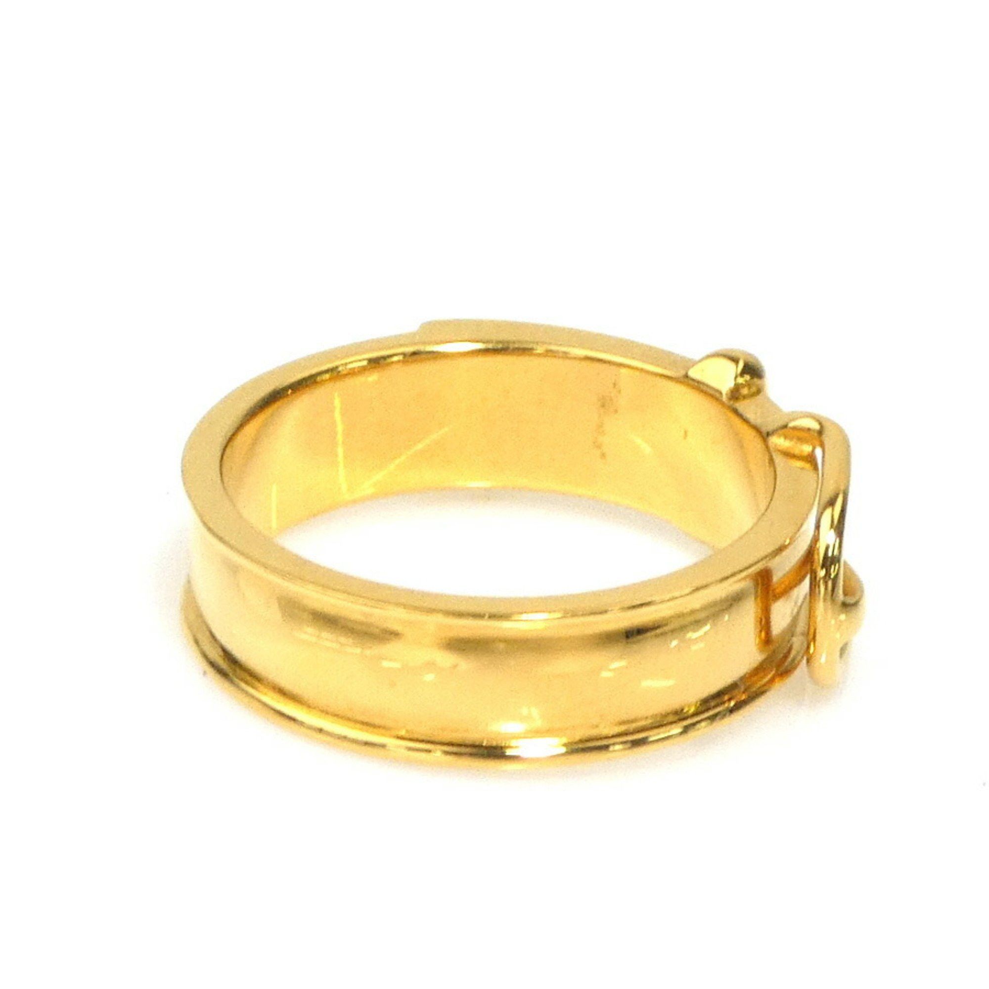 Hermes Hermes Hermès scarf ring with belt motif, metal, gold, women's, e61105a Size ONE SIZE - 4 Thumbnail