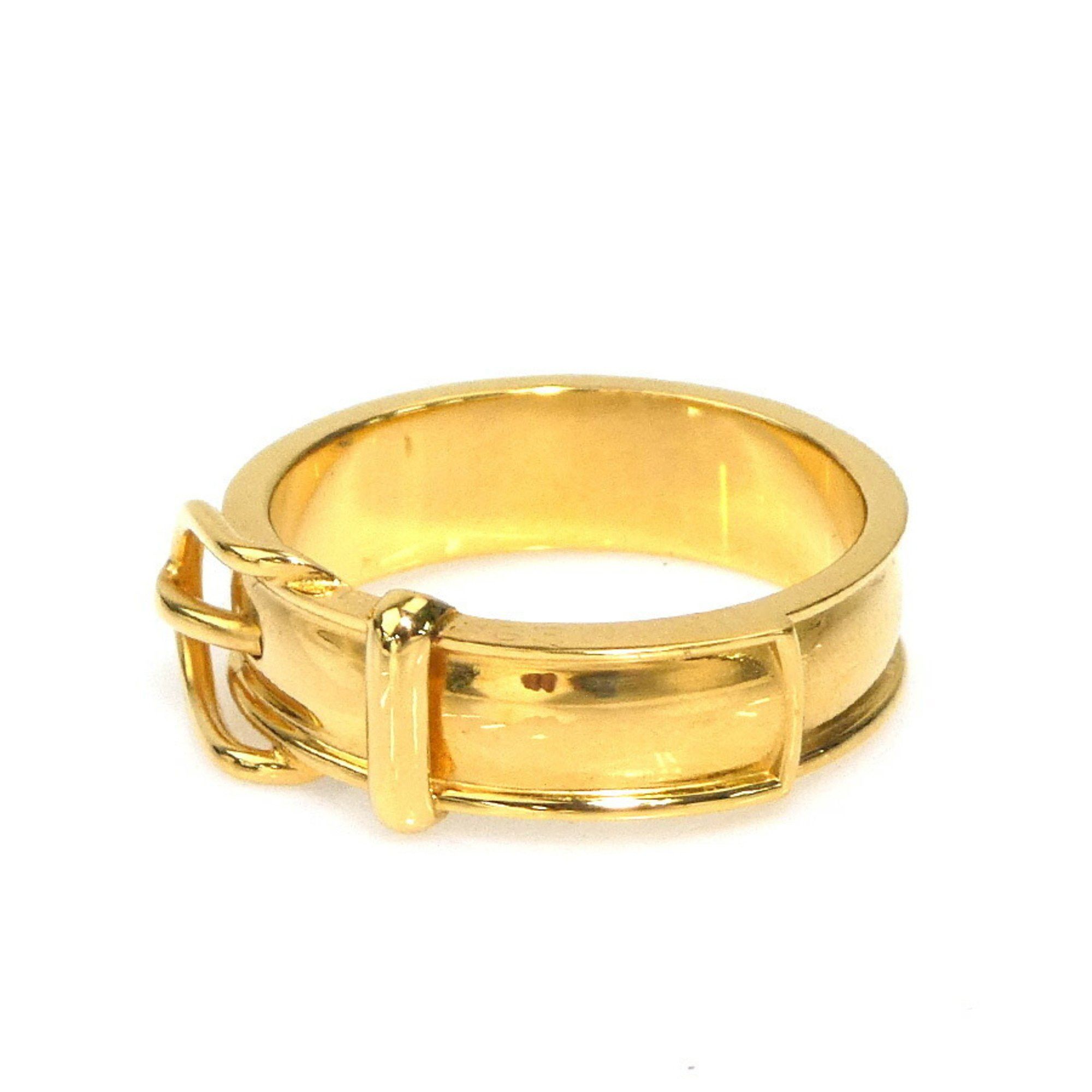 Hermes Hermes Hermès scarf ring with belt motif, metal, gold, women's, e61105a Size ONE SIZE - 2 Thumbnail
