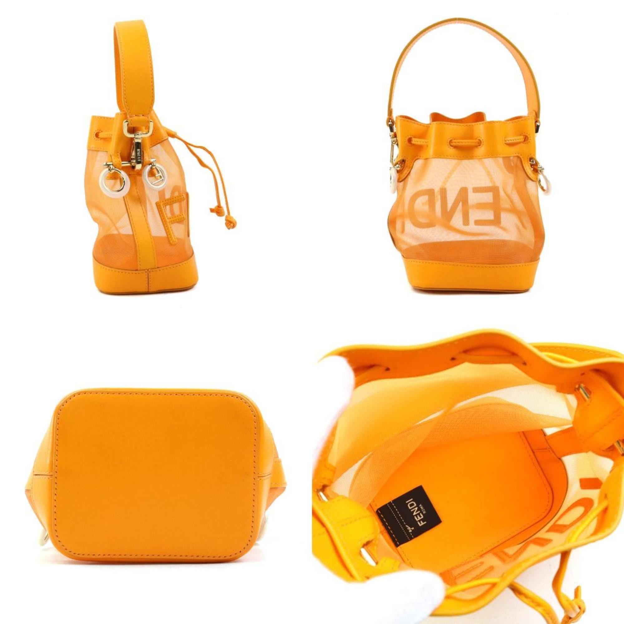 Fendi Fendi Mon Tresor Mini Handbag/Shoulder Bag, Leather and Mesh, Orange, Women's, 8BS010-AAYS 90201a Size ONE SIZE - 2 Thumbnail