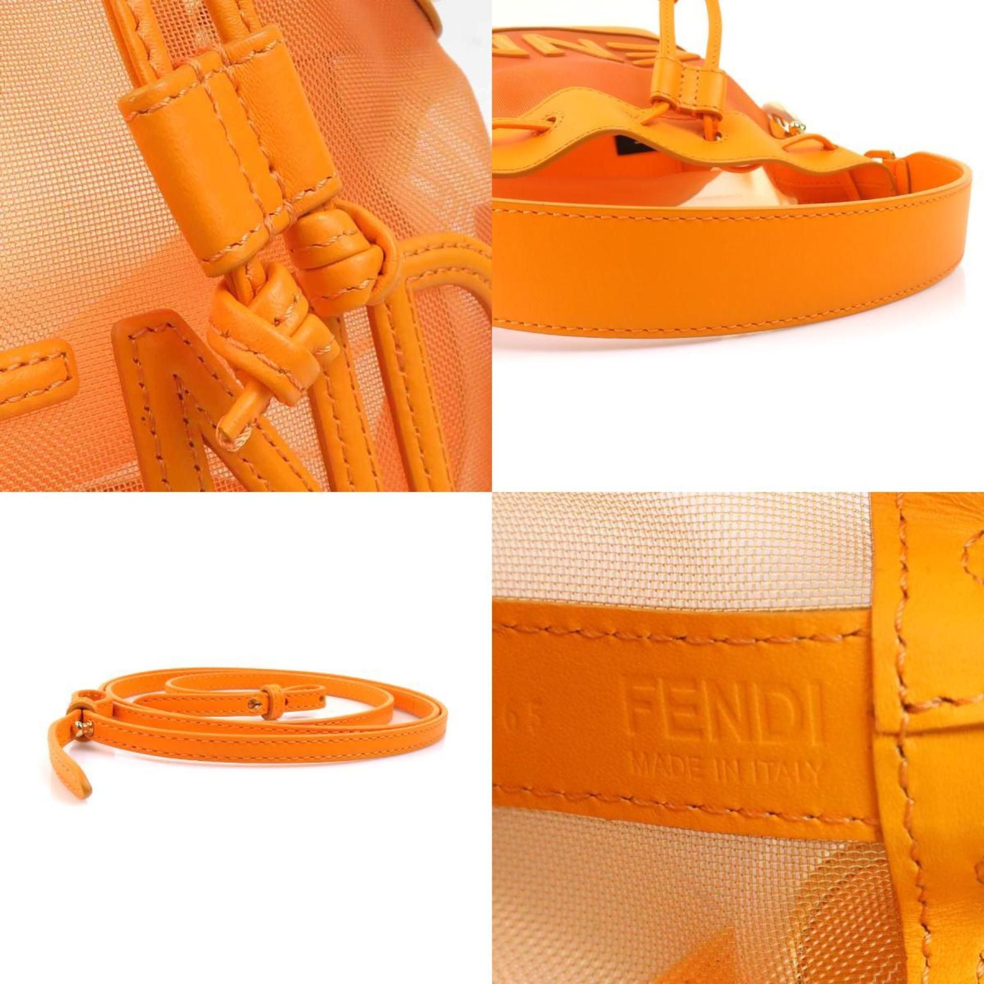 Fendi Fendi Mon Tresor Mini Handbag/Shoulder Bag, Leather and Mesh, Orange, Women's, 8BS010-AAYS 90201a Size ONE SIZE - 4 Thumbnail