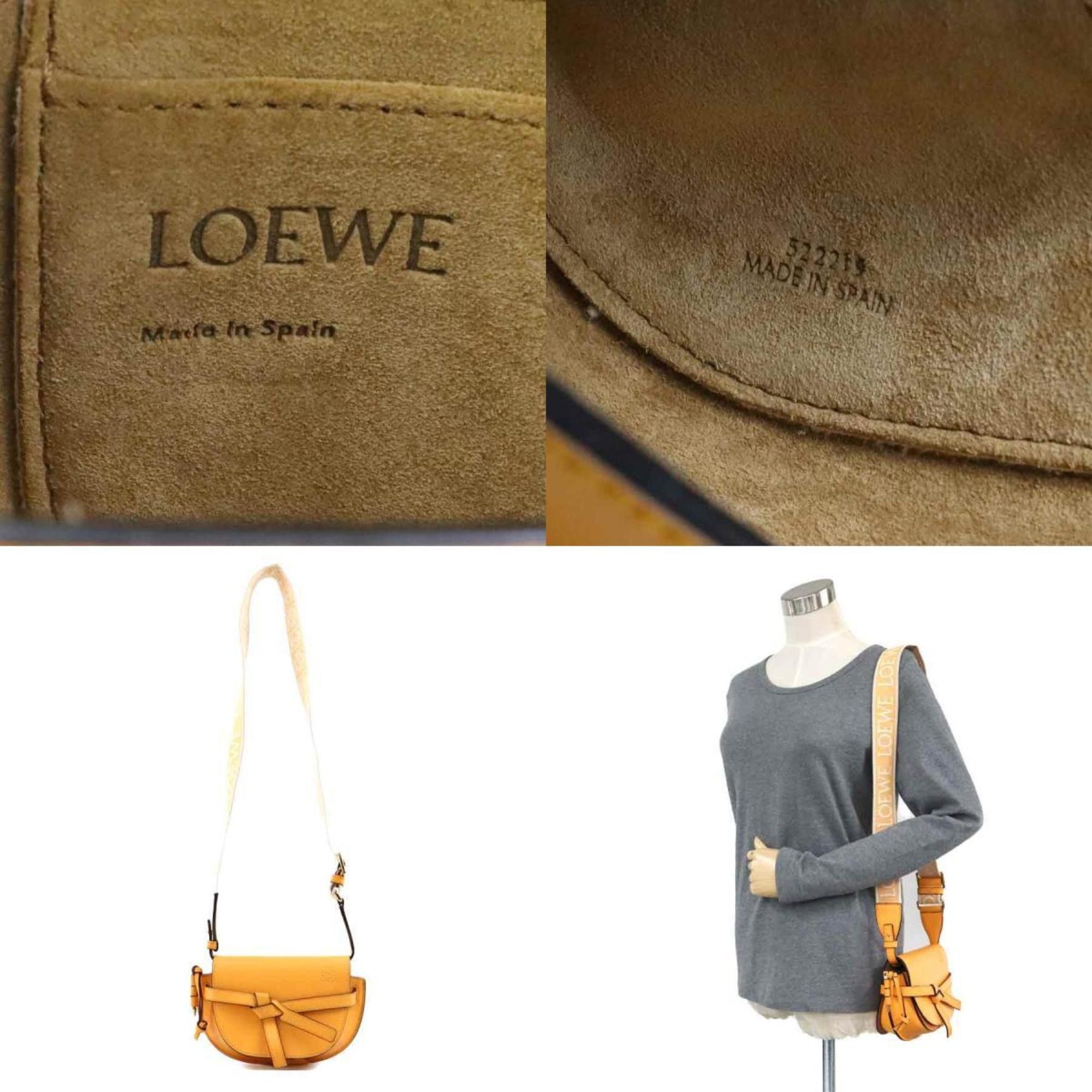 Loewe LOEWE Gate Dual Mini Shoulder Bag in Orange Leather, Women's, 90205g Size ONE SIZE - 5 Thumbnail