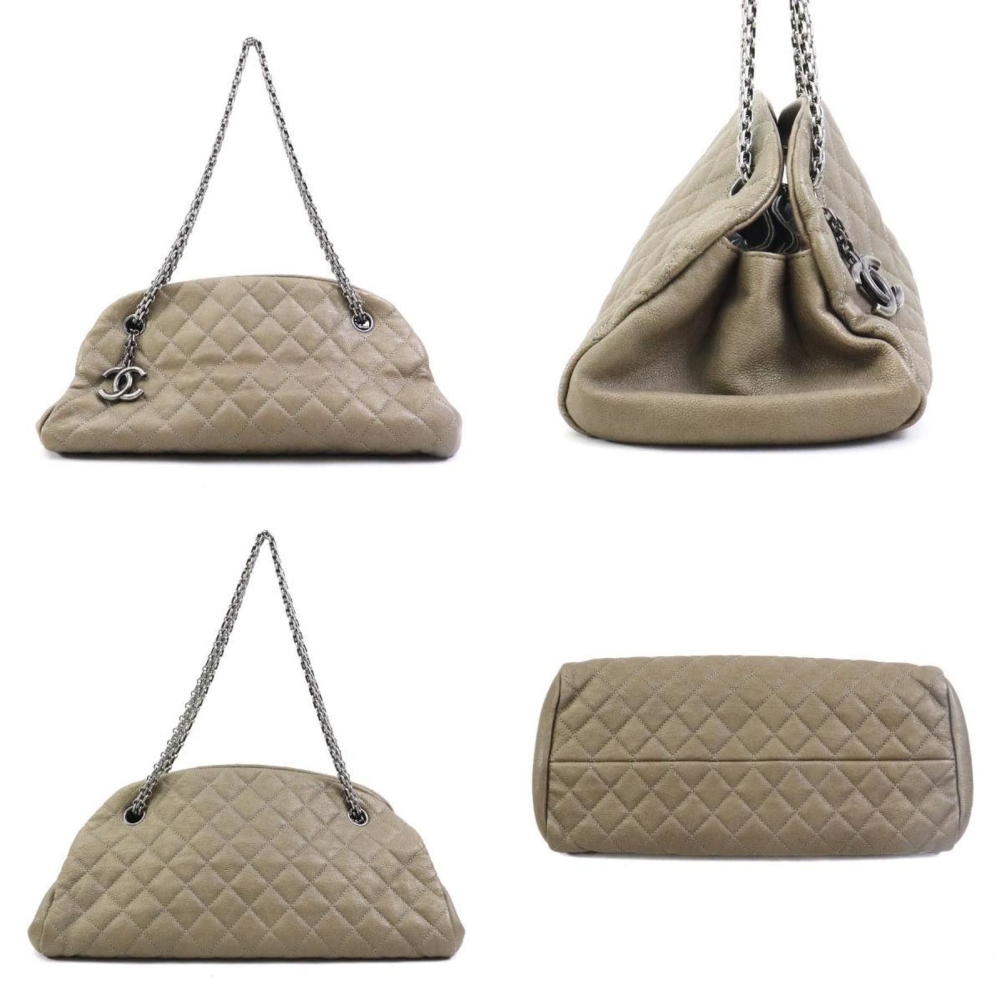 Chanel CHANEL Women's Khaki Brown Leather Handbag 90204g Size ONE SIZE - 2 Thumbnail