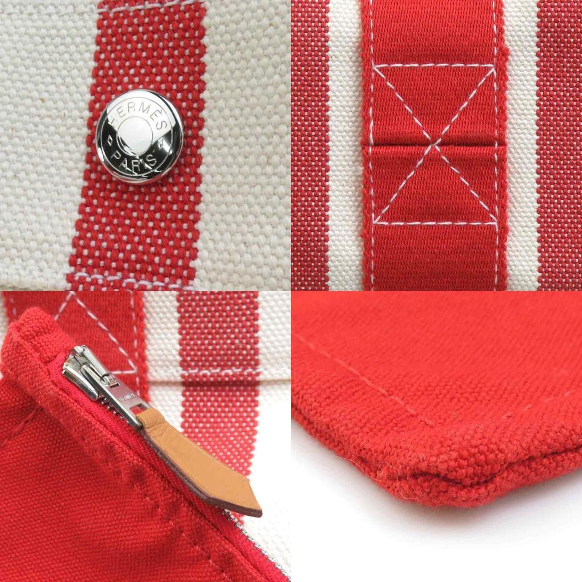 Hermes Hermes Hermès Cannes PM handbag tote bag in red, ivory, and silver, women's, e61091g Size ONE SIZE - 4 Thumbnail