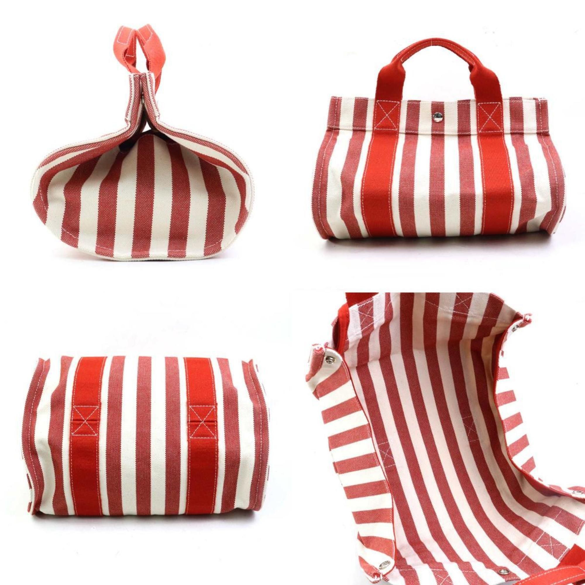 Hermes Hermes Hermès Cannes PM handbag tote bag in red, ivory, and silver, women's, e61091g Size ONE SIZE - 2 Thumbnail