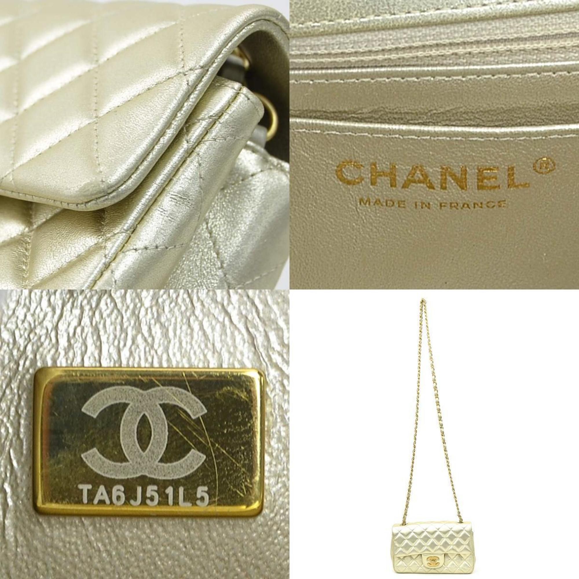 Chanel CHANEL Shoulder Bag Leather Gold Women's 90208a Size ONE SIZE - 4 Thumbnail