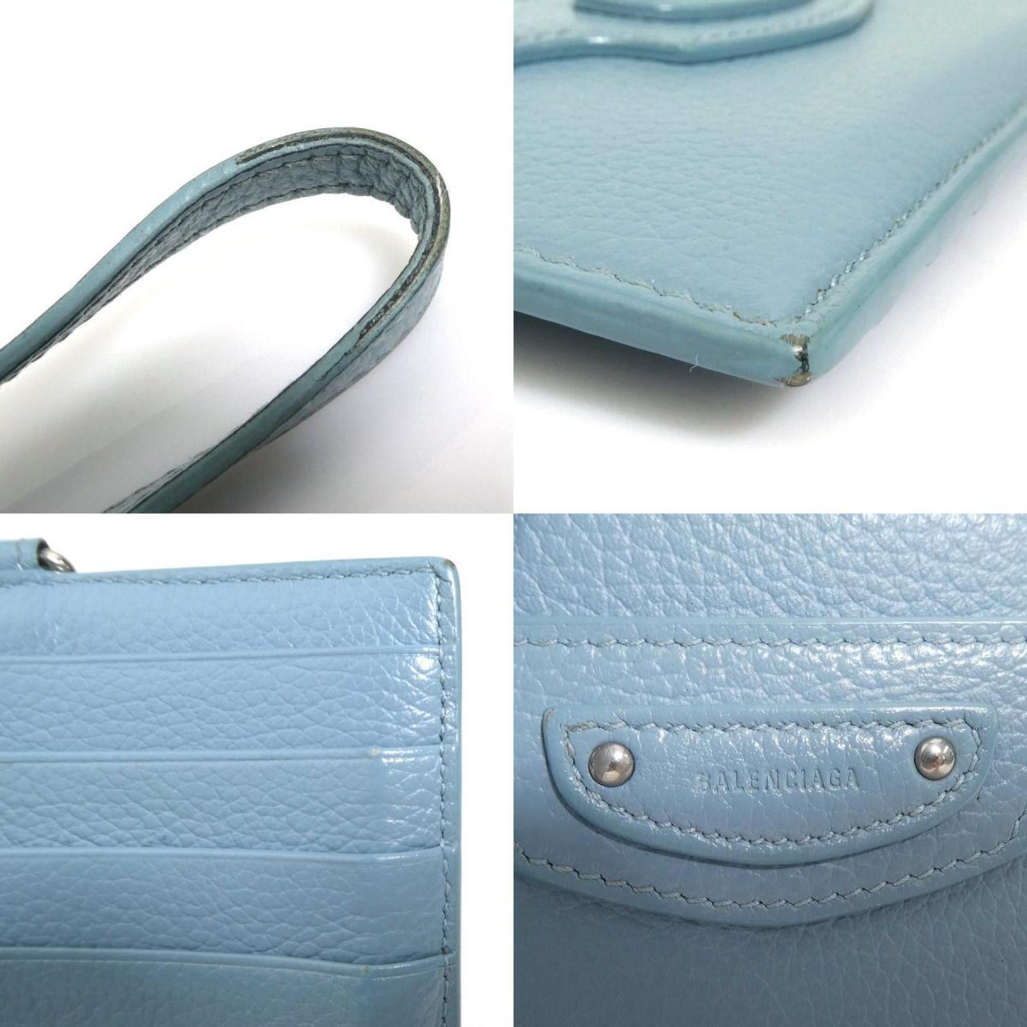Balenciaga Balenciaga wallet/coin case, light blue leather, for men and women, 56460a Size ONE SIZE - 4 Thumbnail