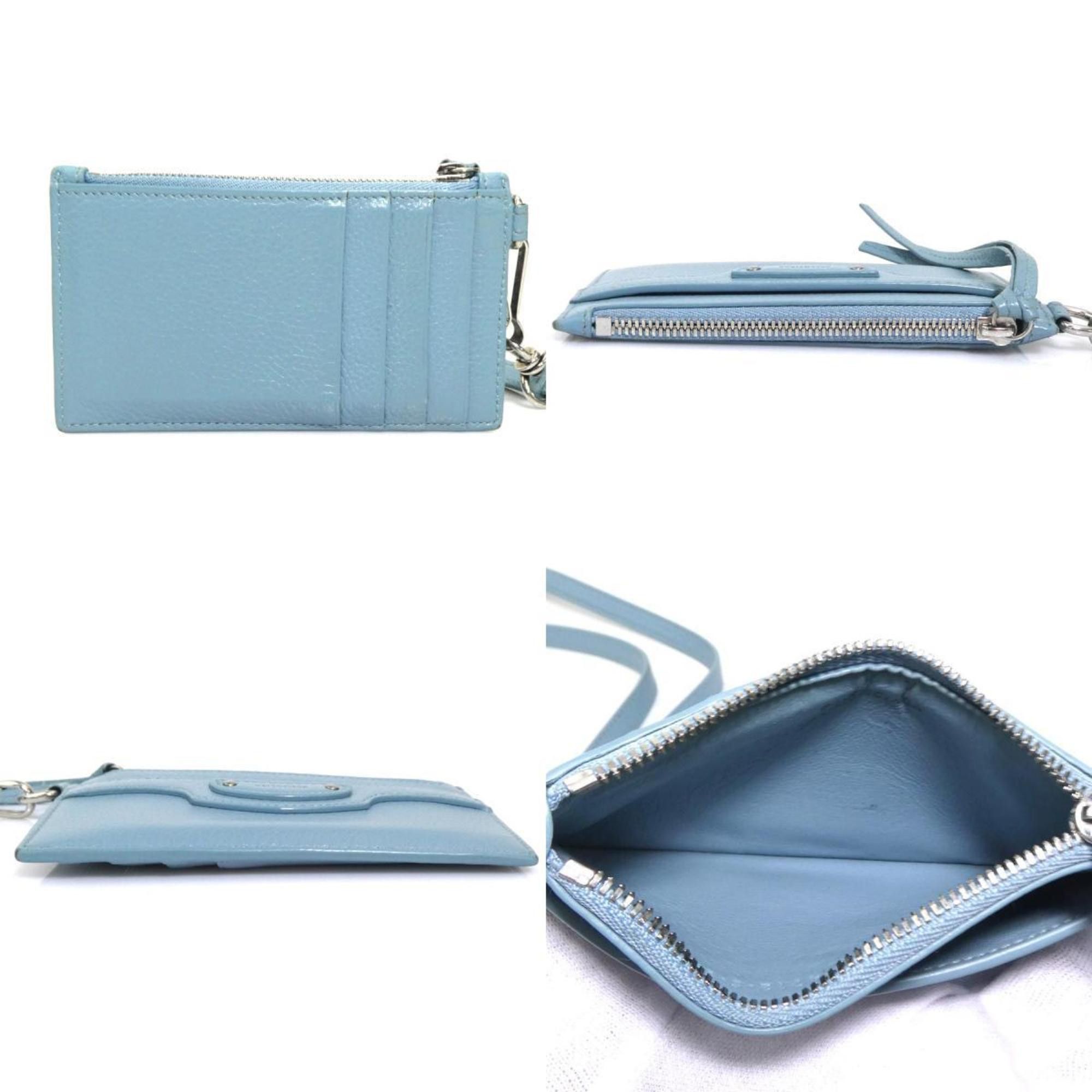Balenciaga Balenciaga wallet/coin case, light blue leather, for men and women, 56460a Size ONE SIZE - 2 Thumbnail