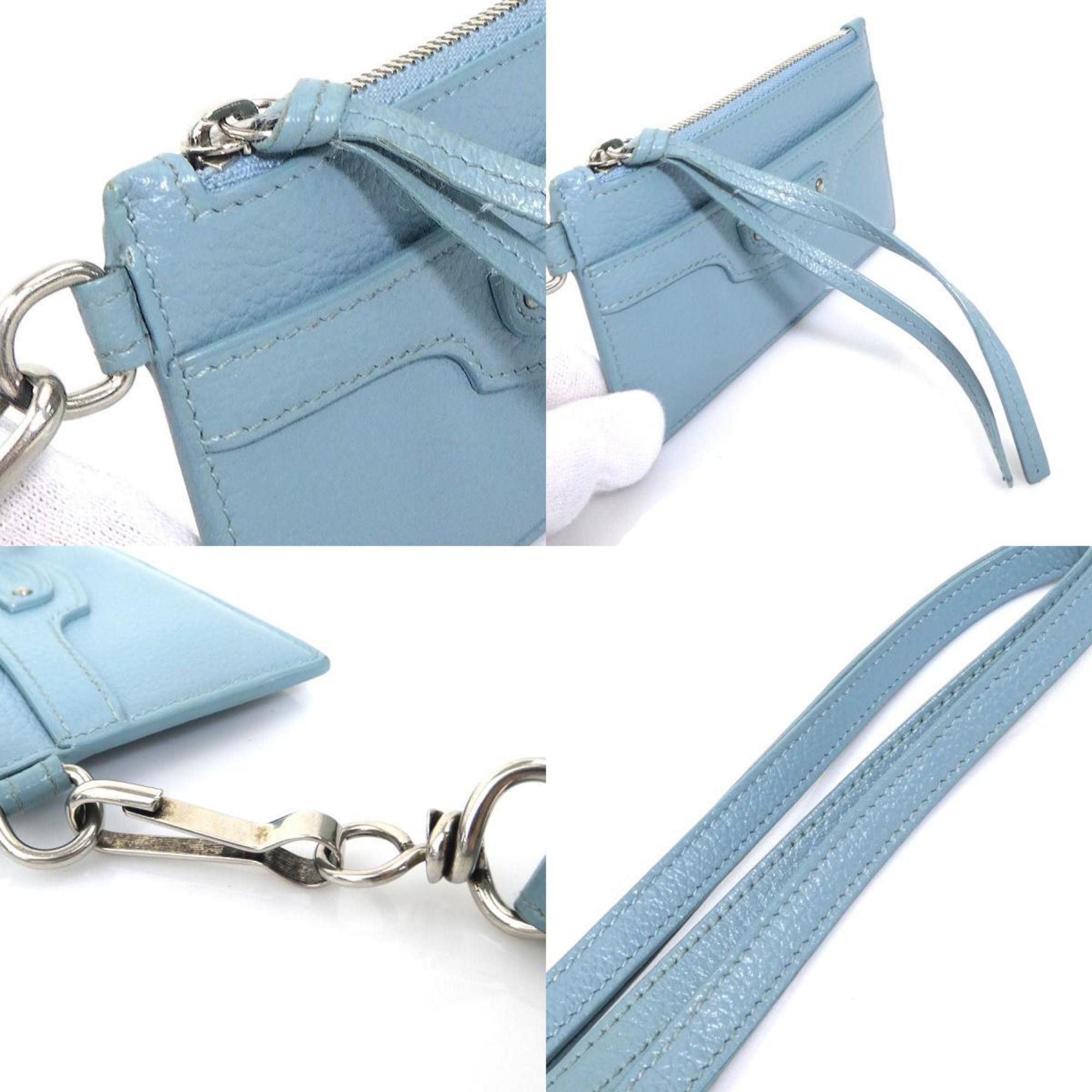 Balenciaga Balenciaga wallet/coin case, light blue leather, for men and women, 56460a Size ONE SIZE - 3 Thumbnail