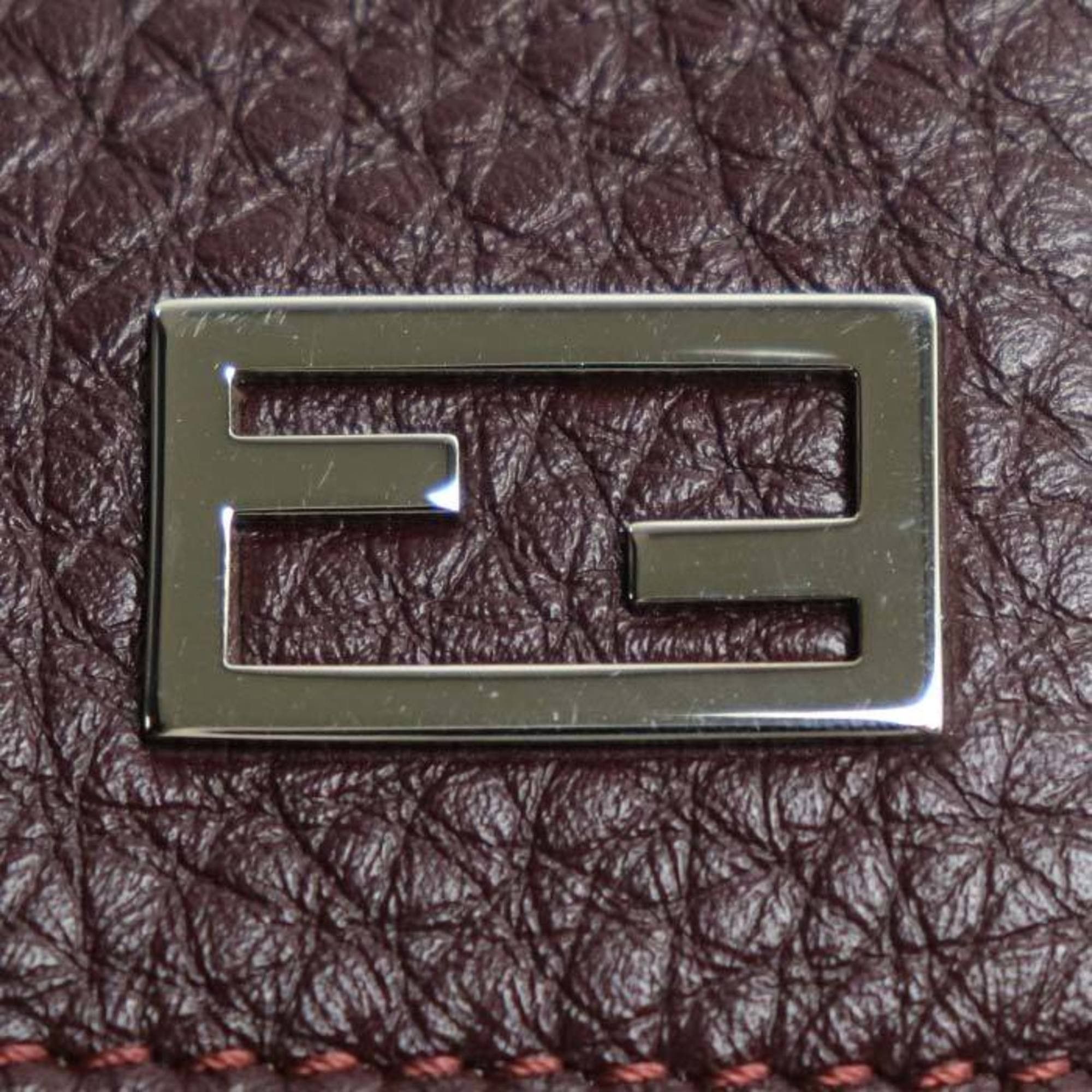 Fendi FENDI FF Compact Wallet, Tri-fold Bordeaux, Women's, 7M0280 Size ONE SIZE - 6 Thumbnail
