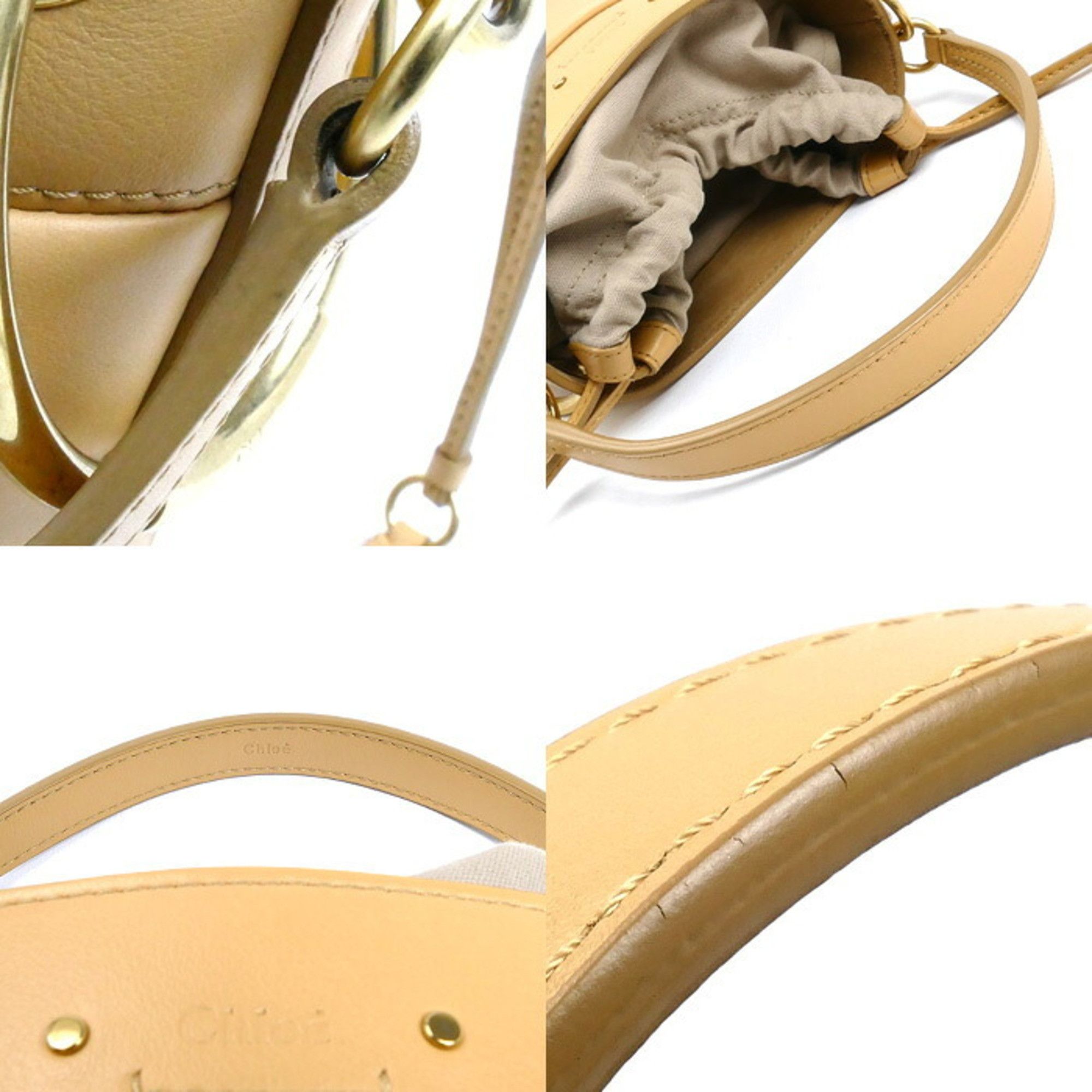 Chloe Chloé Chloe Roy Mini Bucket 2-Way Shoulder Bag, Beige, Women's Size ONE SIZE - 6 Thumbnail