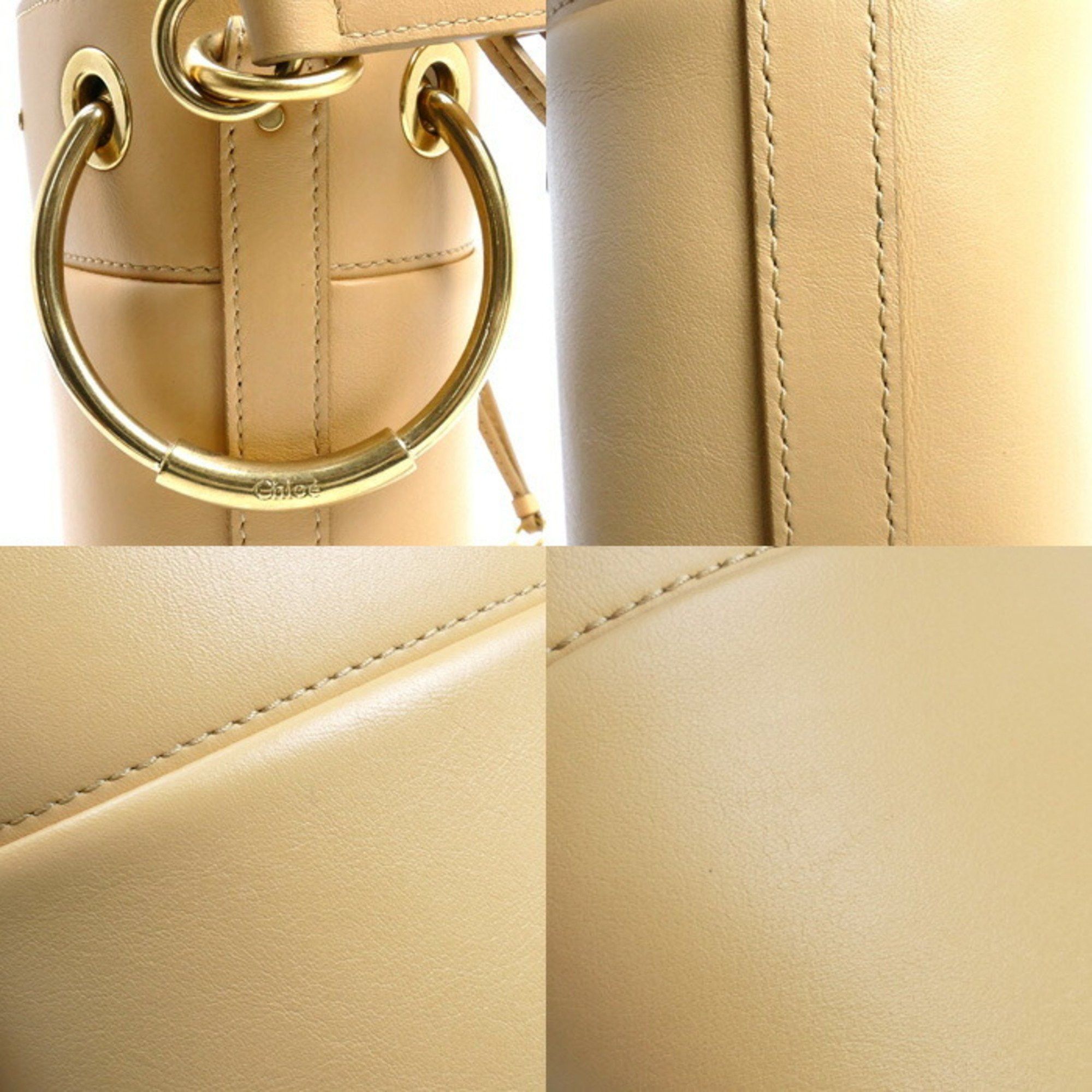 Chloe Chloé Chloe Roy Mini Bucket 2-Way Shoulder Bag, Beige, Women's Size ONE SIZE - 7 Thumbnail