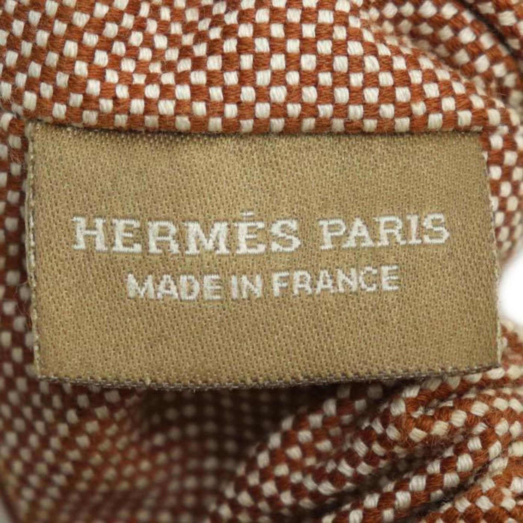 Hermes HERMES Claudia Toile H Hair Scrunchie (241029G) in Cotton, Polyurethane, and Sheepskin Leather for Women Size ONE SIZE - 5 Thumbnail