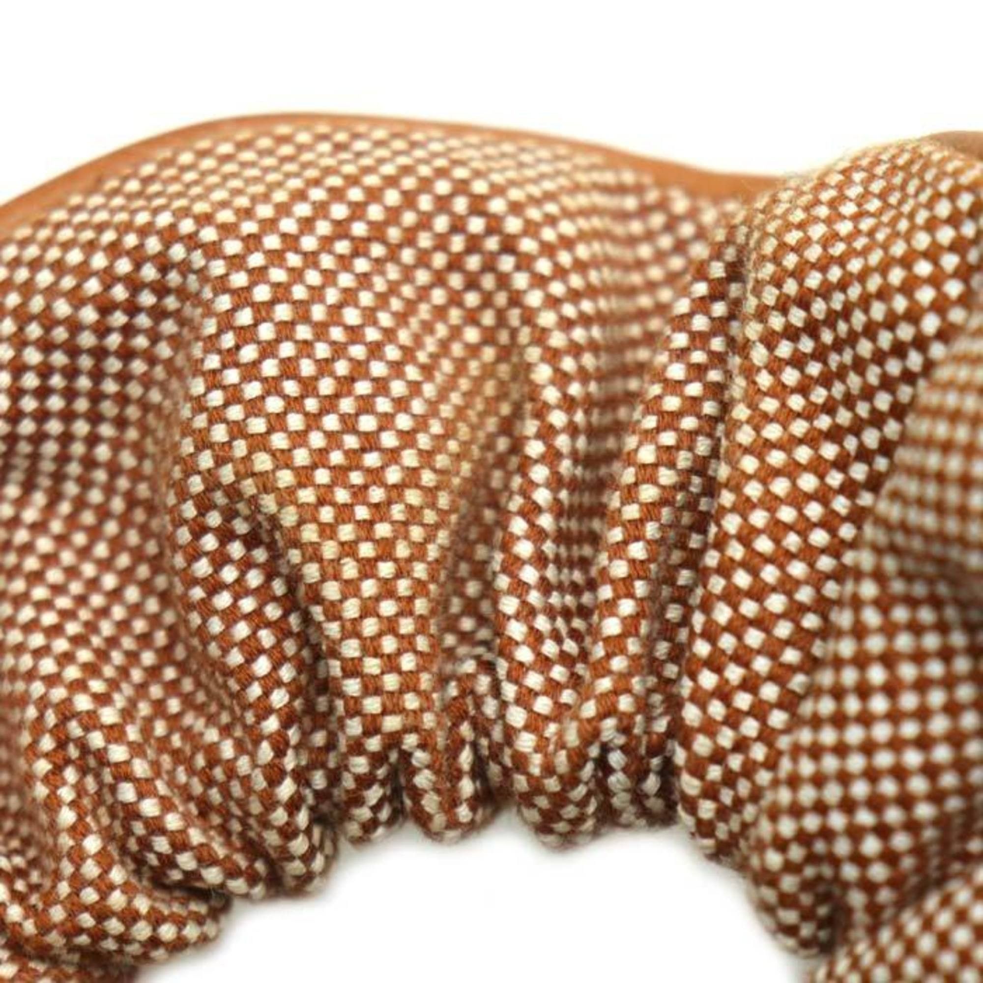 Hermes HERMES Claudia Toile H Hair Scrunchie (241029G) in Cotton, Polyurethane, and Sheepskin Leather for Women Size ONE SIZE - 4 Thumbnail