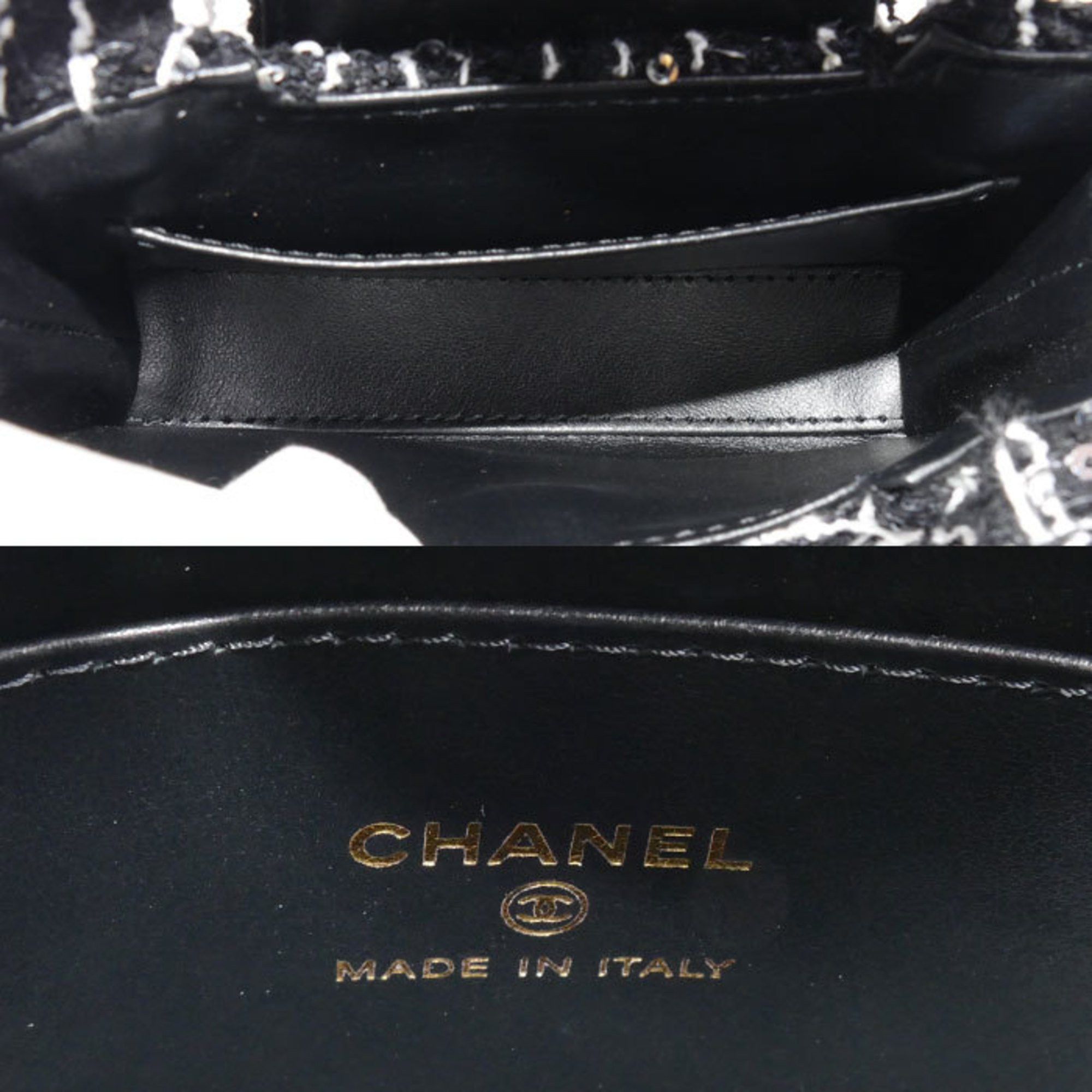 Chanel CHANEL Fabric Mini Chain Shoulder Bag, Black, AP3435, Sequins, Women's Size ONE SIZE - 5 Thumbnail