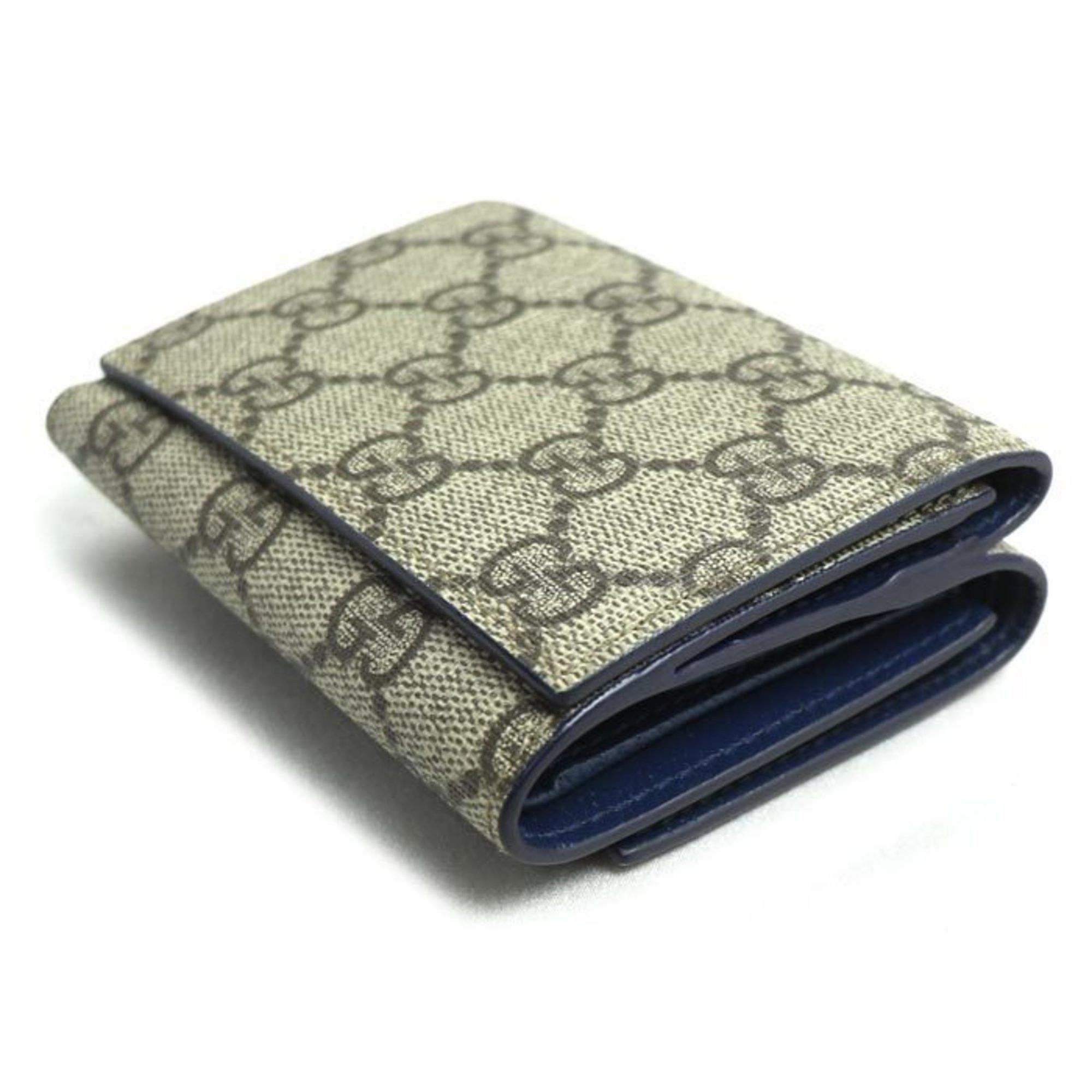 Gucci Gucci GG Tri-fold Wallet with Details, Beige/Blue, 769225, Unisex Size ONE SIZE - 2 Thumbnail