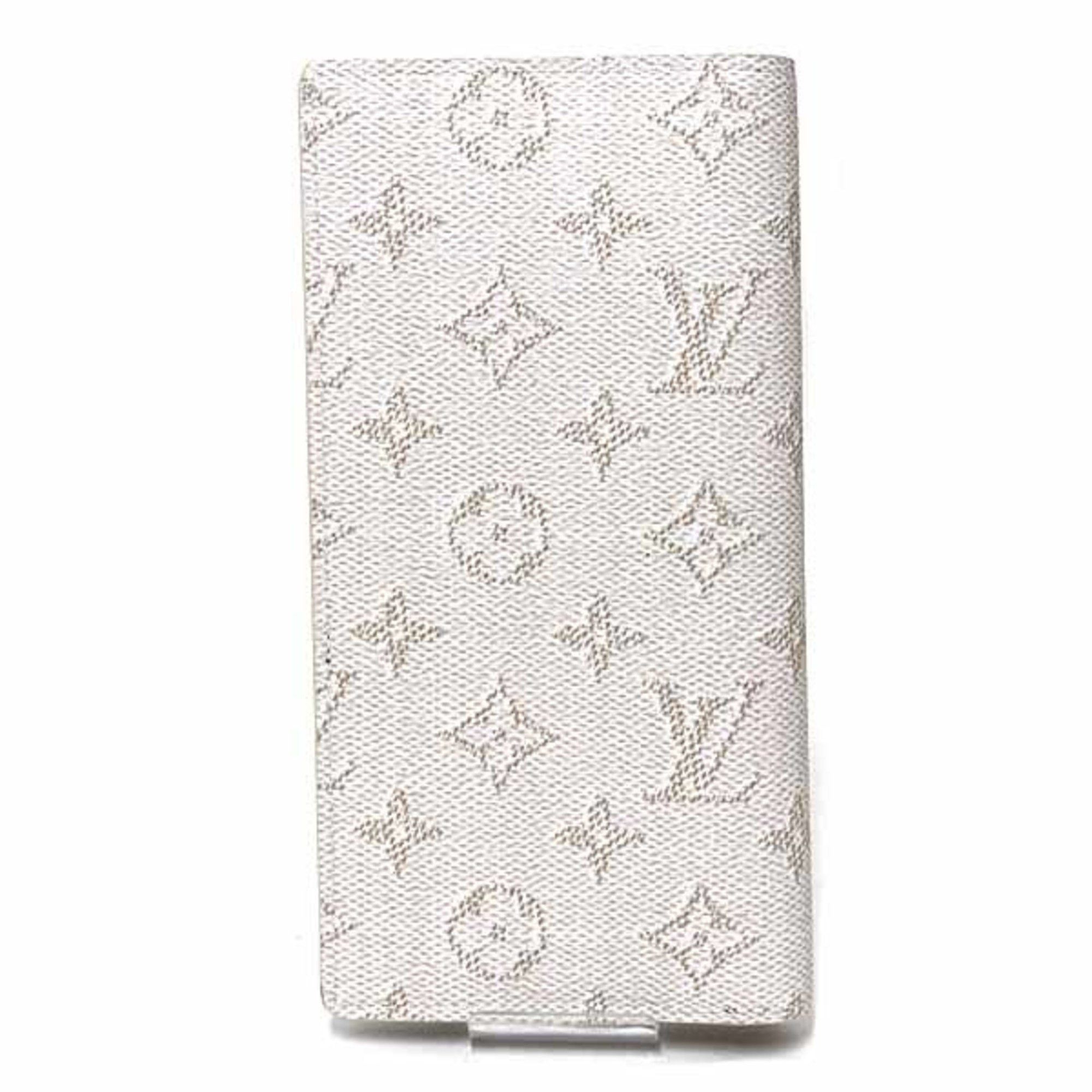 Louis Vuitton Portefeuille Brazza Bi-fold Long Wallet in Monogram Heritage Canvas, M15156, White, Unused