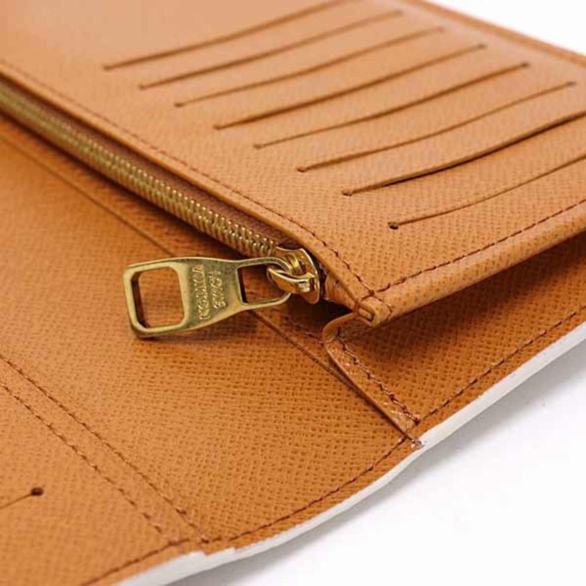 Louis Vuitton Portefeuille Brazza Bi-fold Long Wallet in Monogram Heritage Canvas, M15156, White, Unused