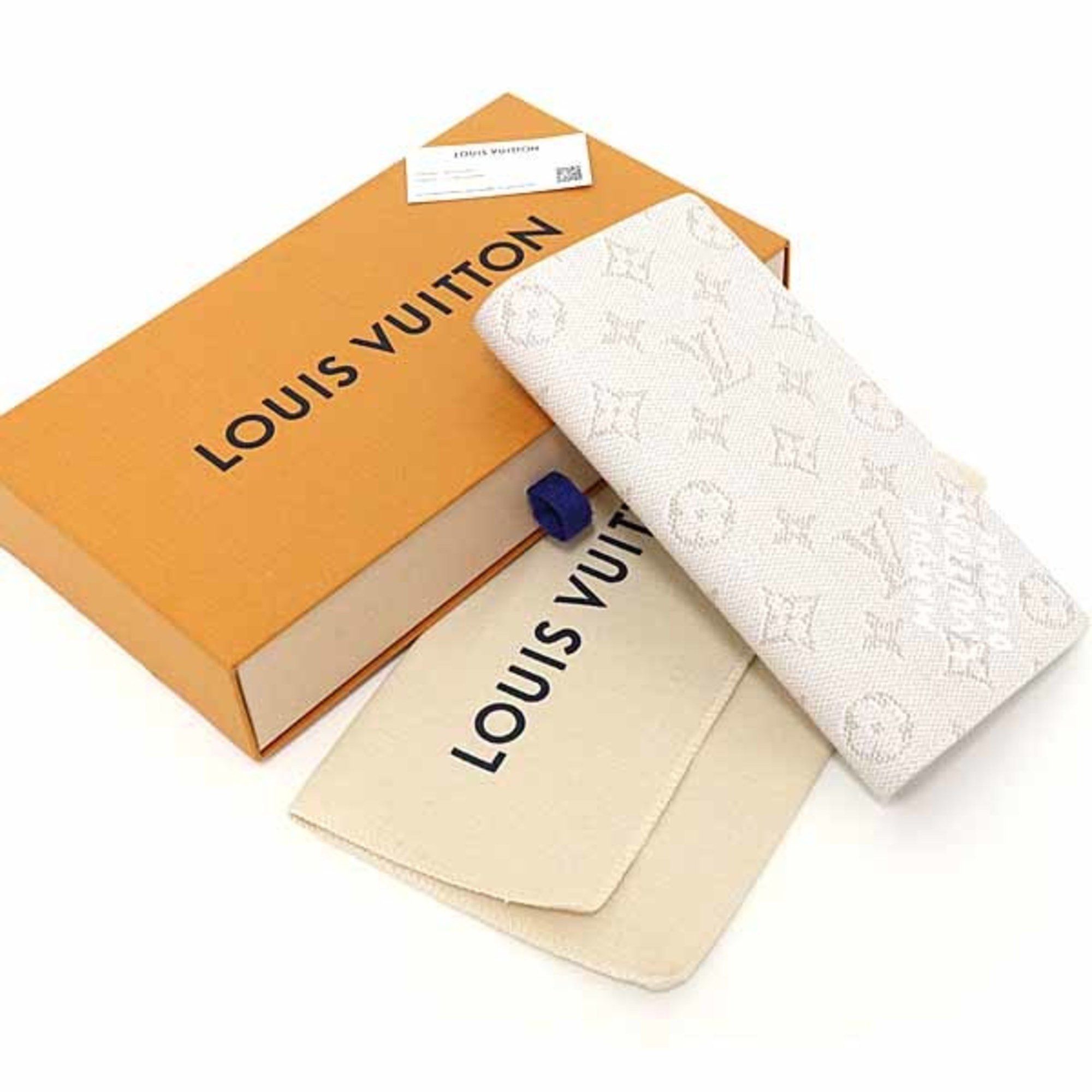 Louis Vuitton Portefeuille Brazza Bi-fold Long Wallet in Monogram Heritage Canvas, M15156, White, Unused