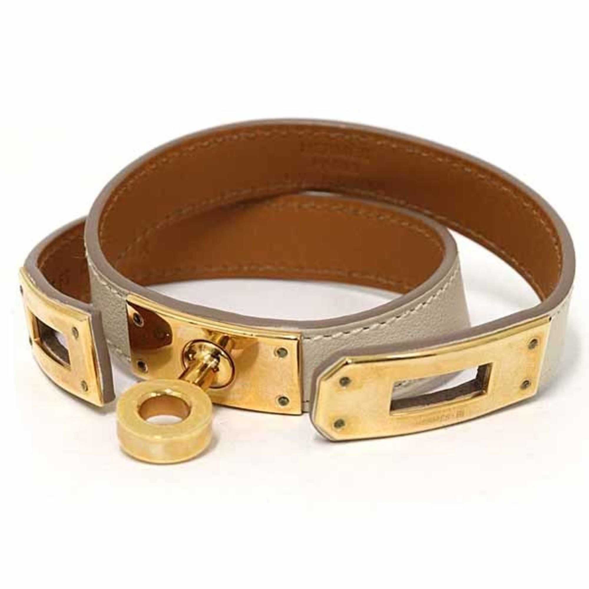 Hermes Hermes Hermès Kelly Double Tour Leather Bracelet in Swift with T Stamp (2015) Size ONE SIZE - 5 Thumbnail