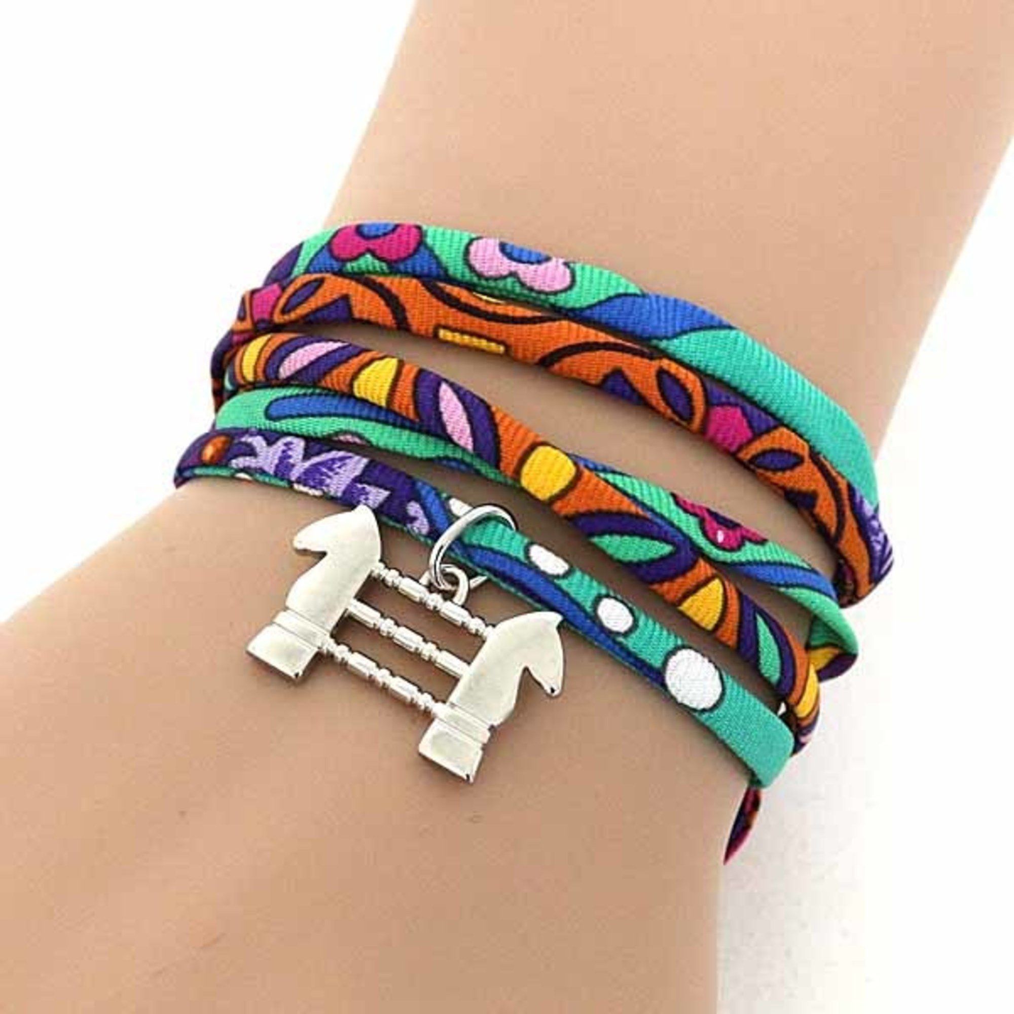 Hermes Hermes Hermès Saul Silk Bracelet Choker Charm, 2017, Paris Flagship Store Exclusive, Not Available in Japan, Green Size ONE SIZE - 6 Thumbnail