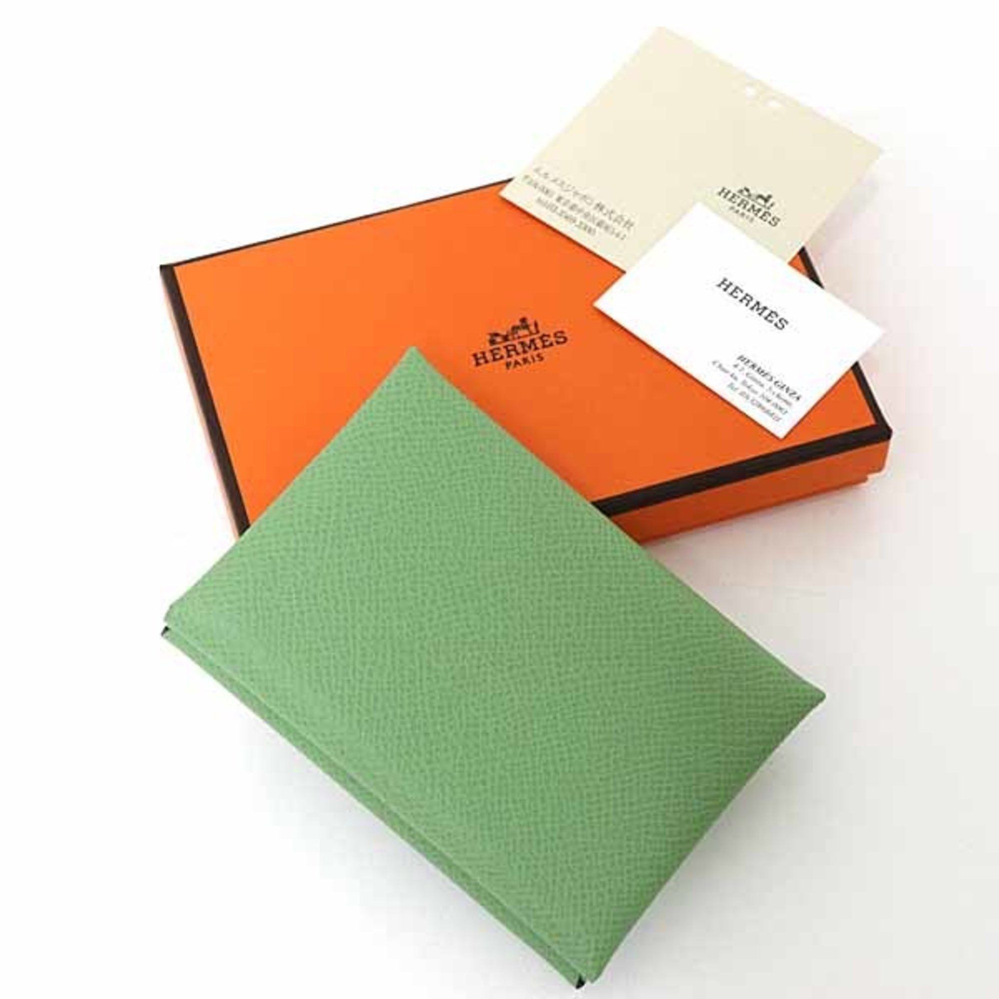 Hermes Hermes Hermès Calvi Duo Epsom Leather Green B Stamp (Made in 2023) Card Case/Coin Case Size ONE SIZE - 2 Thumbnail