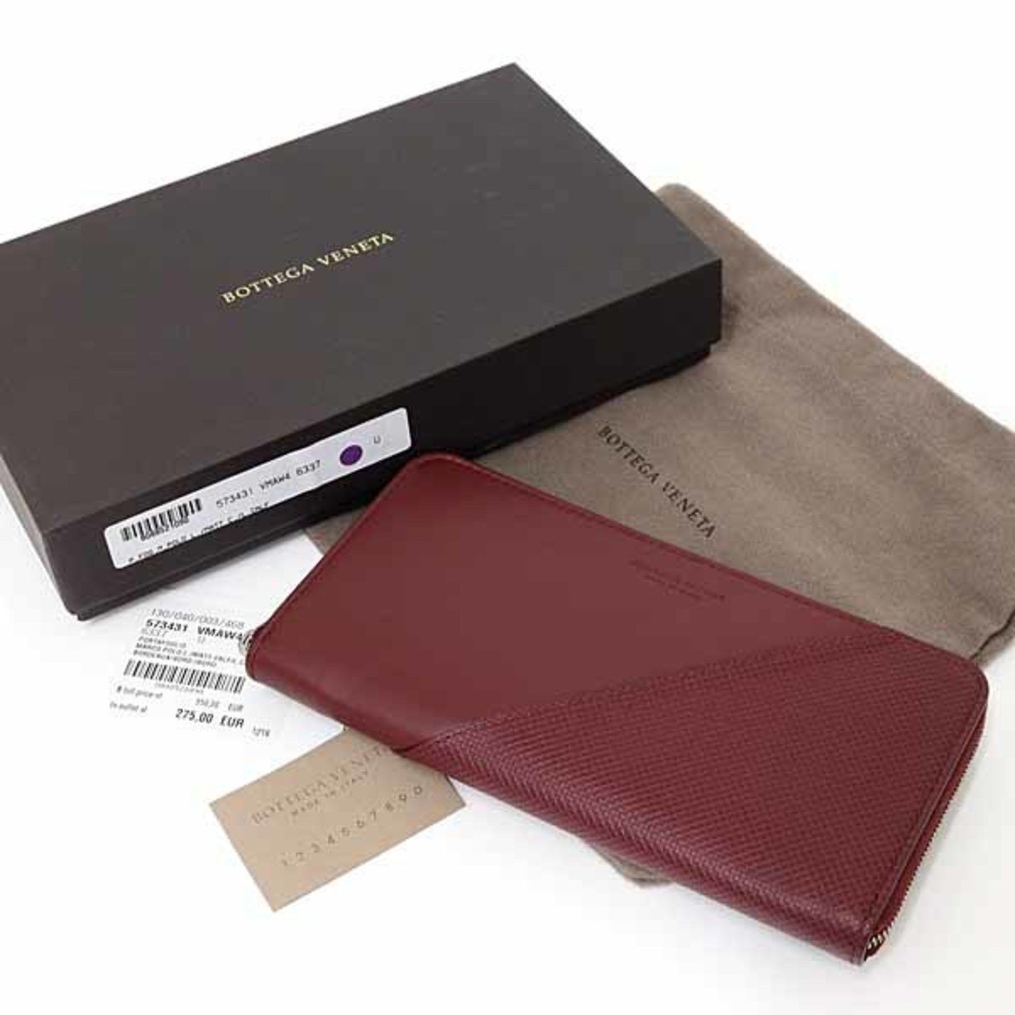 Bottega Veneta Bottega Veneta Marco Polo Zip-Around Wallet, Round Long 573431, Bordeaux Size ONE SIZE - 2 Thumbnail