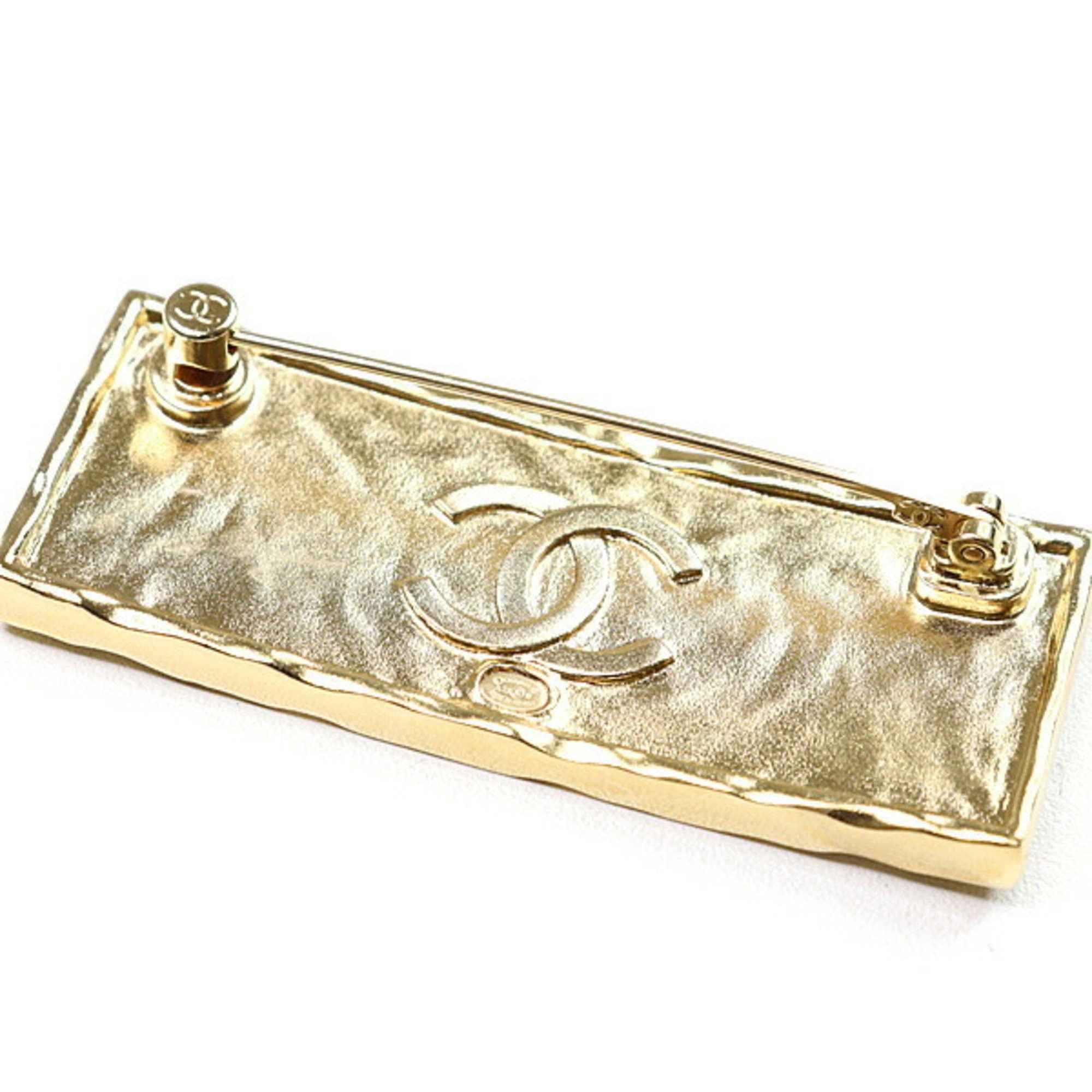 Chanel CHANEL Brooch Metal Leather Gold Black Tag A23S Size ONE SIZE - 5 Thumbnail
