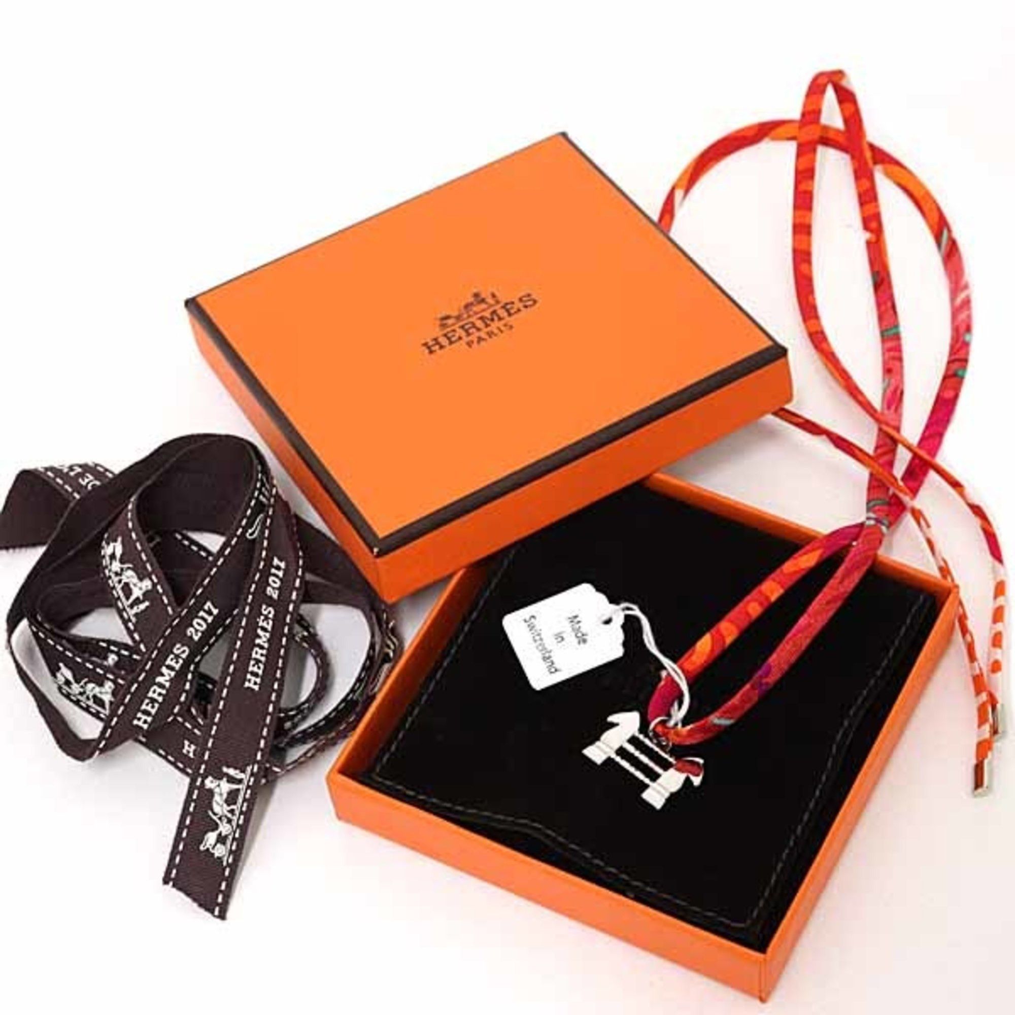 Hermes Hermes Hermès Saul Silk Bracelet Choker Charm, 2017, Paris Flagship Store Exclusive, Not Available in Japan, Orange Size ONE SIZE - 2 Thumbnail