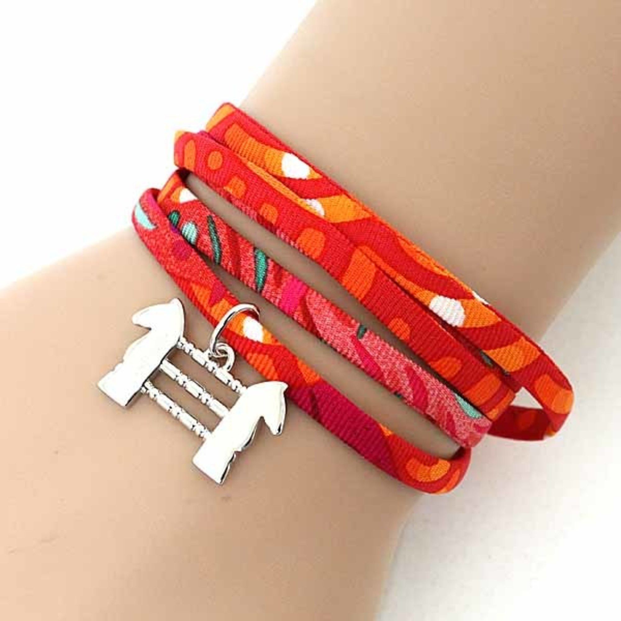 Hermes Hermes Hermès Saul Silk Bracelet Choker Charm, 2017, Paris Flagship Store Exclusive, Not Available in Japan, Orange Size ONE SIZE - 6 Thumbnail
