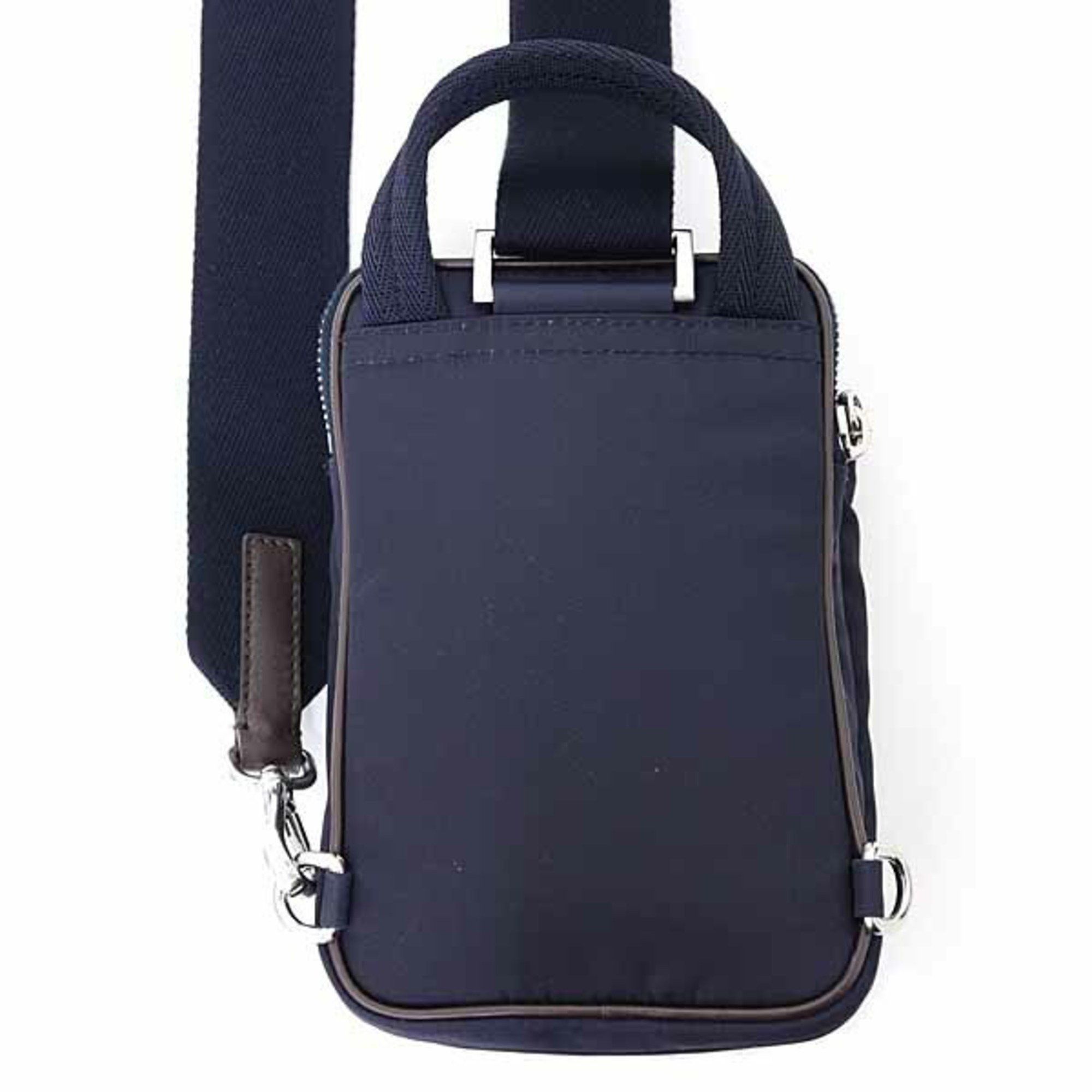 Prada Prada Re-Nylon x Leather Smartphone Case/Shoulder Bag 2ZH194 F0C1B BLU+CAFFE Navy/Dark Brown Size ONE SIZE - 3 Thumbnail