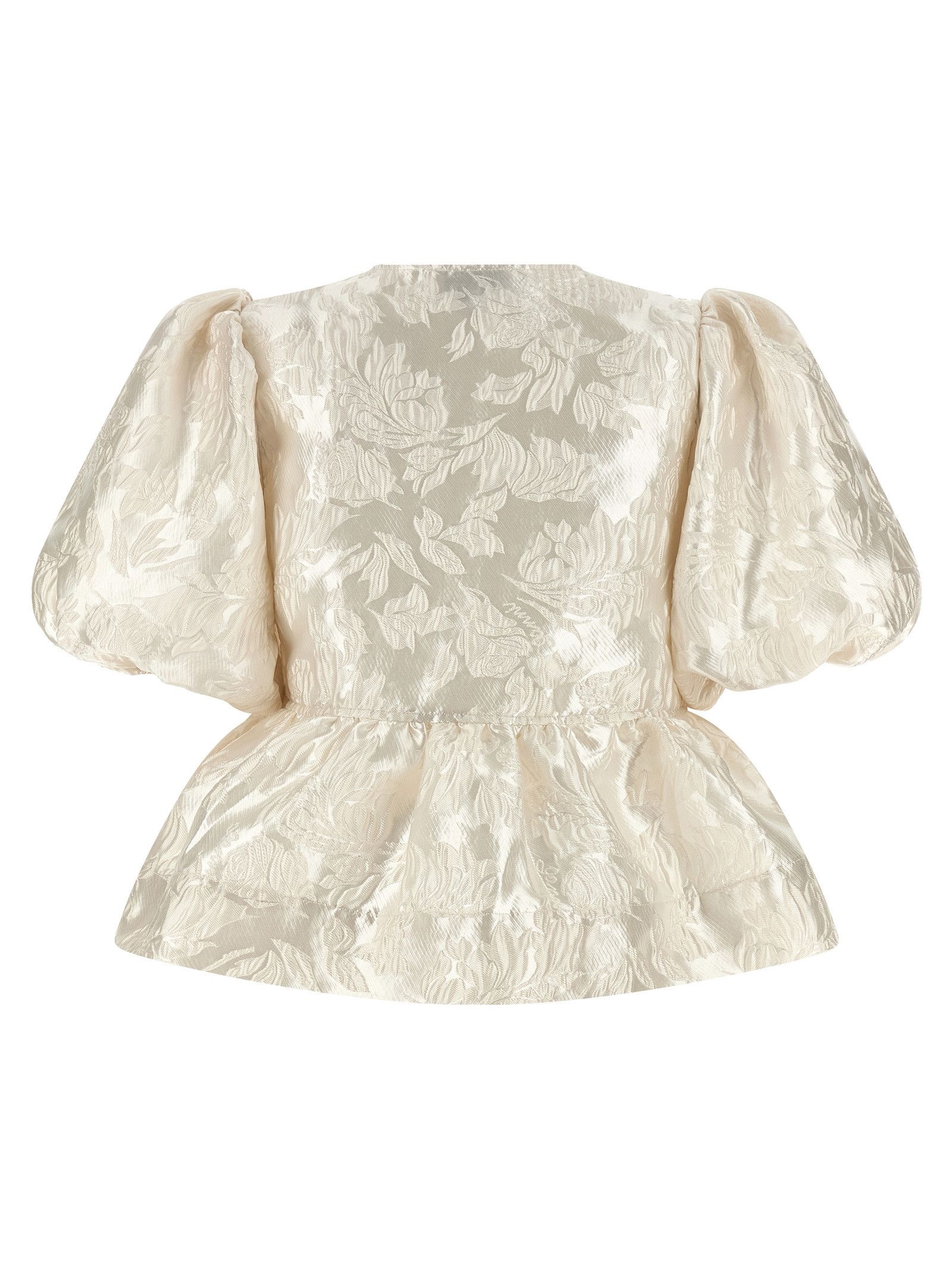 Ganni 'Satin Peplum' Blouse Size S / US 4 / IT 40 - 2 Thumbnail