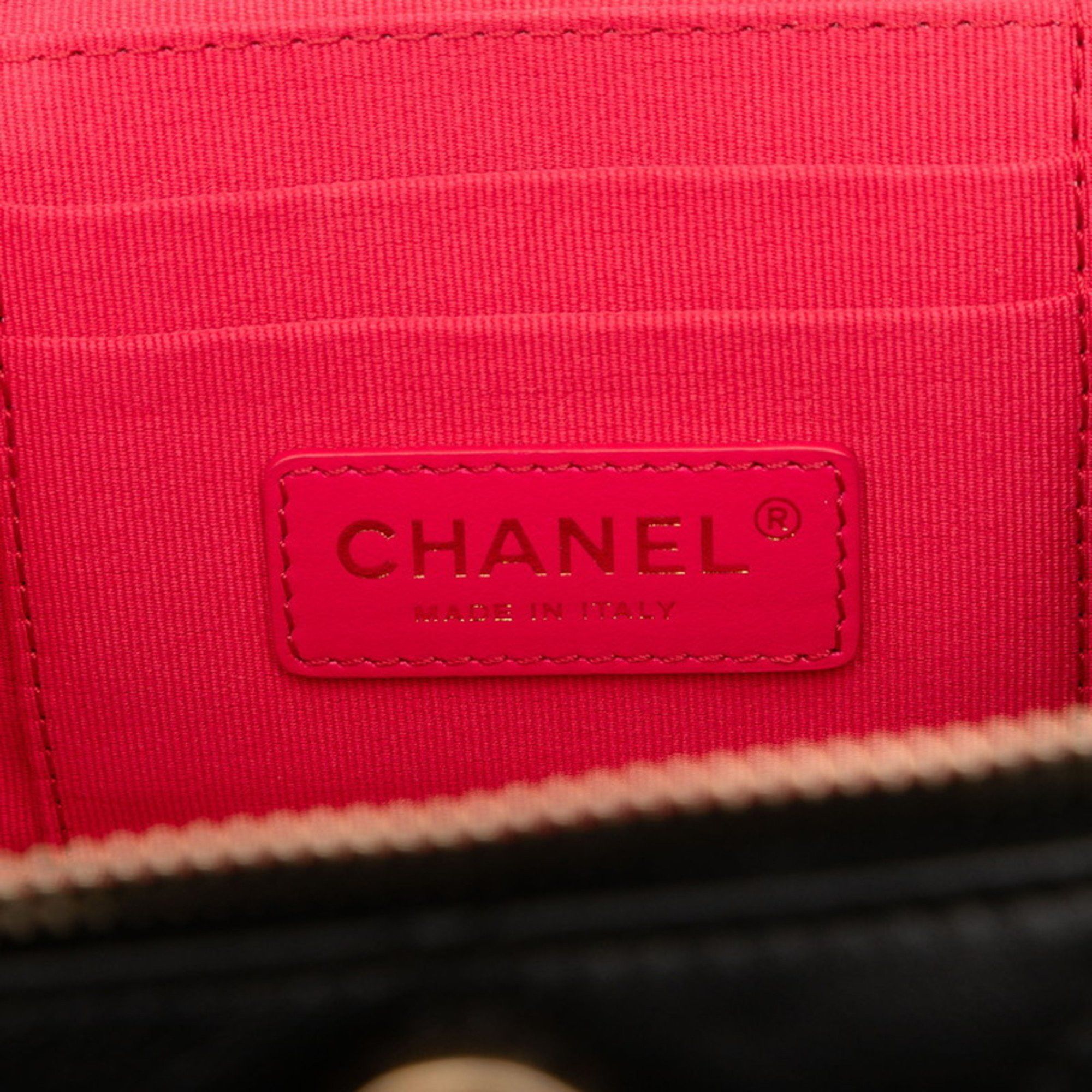 Chanel CHANEL Coco Mark Matelasse Chain Shoulder Bag Vanity Black Lambskin Women's Size ONE SIZE - 5 Thumbnail