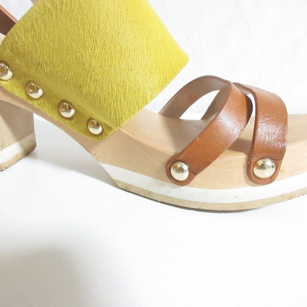Furla Furla Furla Haircalf Leather Wood Heel Sandals Leather Shoes DUTY FREE for USA Size ONE SIZE - 7 Thumbnail