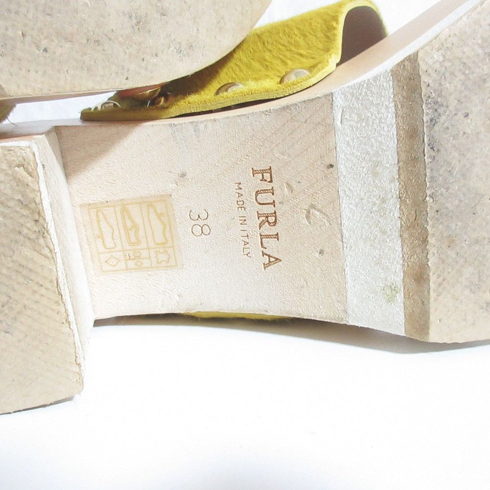 Furla Furla Furla Haircalf Leather Wood Heel Sandals Leather Shoes DUTY FREE for USA Size ONE SIZE - 9 Thumbnail