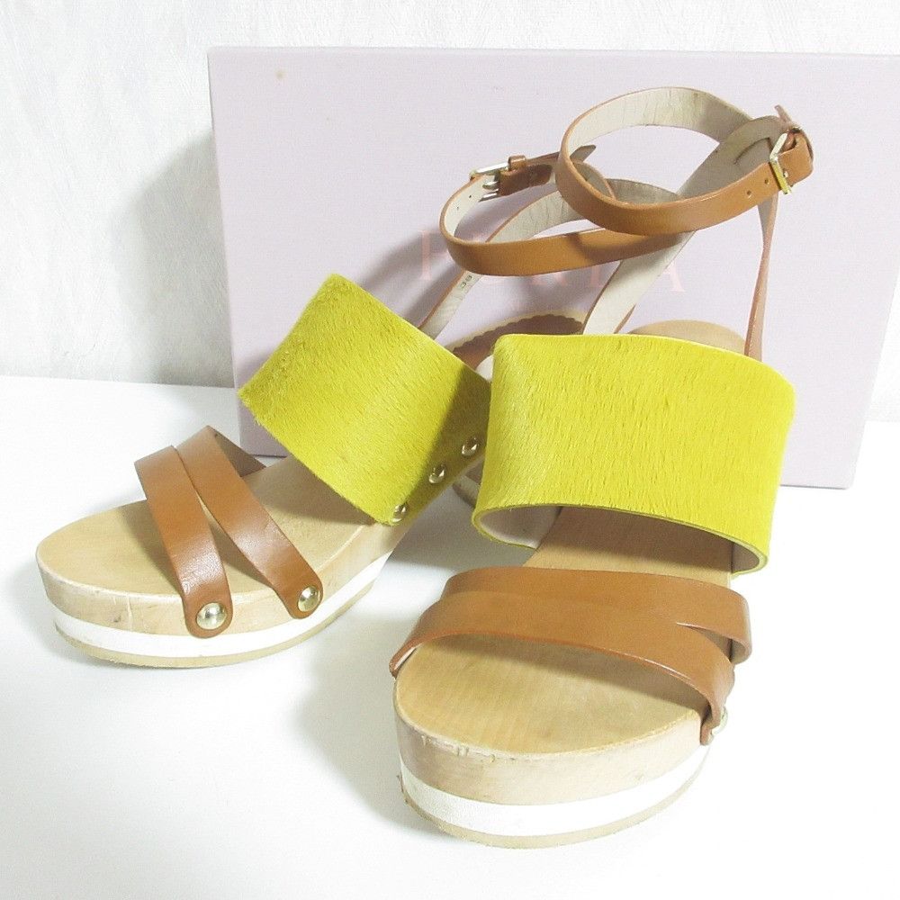 Furla Furla Furla Haircalf Leather Wood Heel Sandals Leather Shoes DUTY FREE for USA Size ONE SIZE - 10 Thumbnail