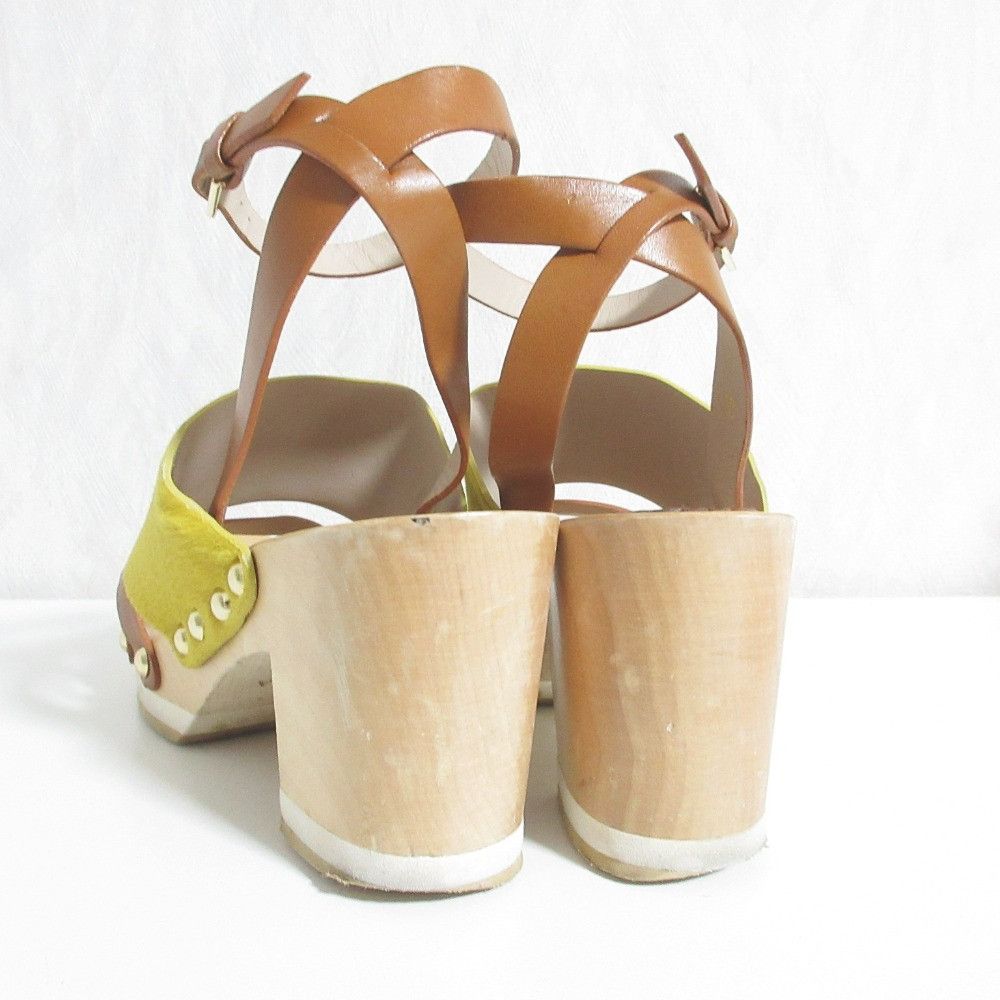 Furla Furla Furla Haircalf Leather Wood Heel Sandals Leather Shoes DUTY FREE for USA Size ONE SIZE - 4 Thumbnail