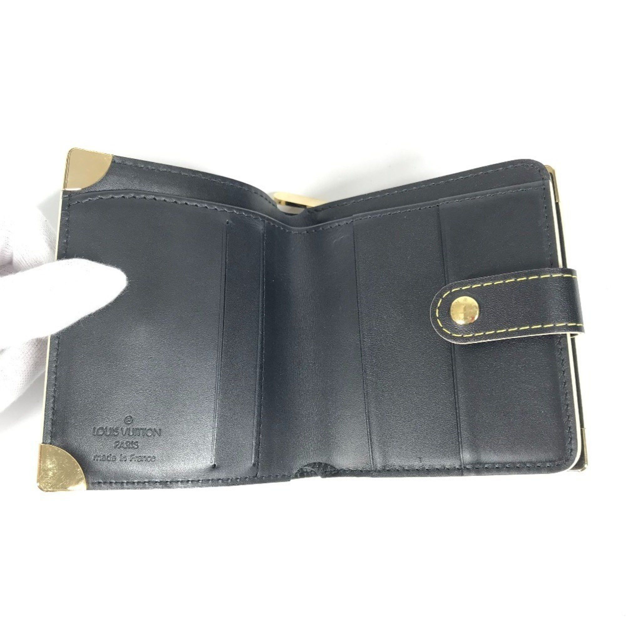 Louis Vuitton LOUIS VUITTON M91828 Suhali Compact Zip Bifold Wallet in Leather, Noir and Black, for Men Women Size ONE SIZE - 9 Thumbnail