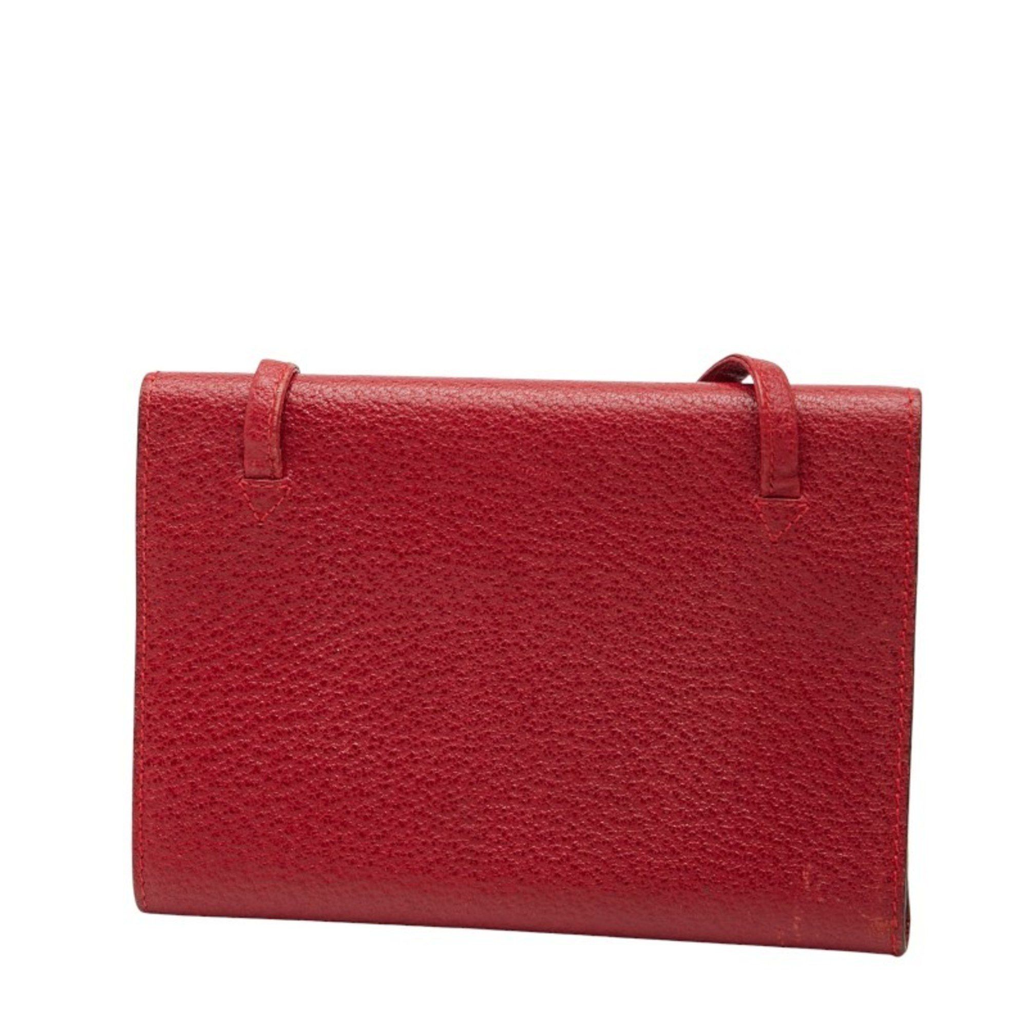 Gucci Gucci Crossbody Shoulder Wallet 030 281 0688 Red Leather Women's GUCCI Size ONE SIZE - 2 Thumbnail