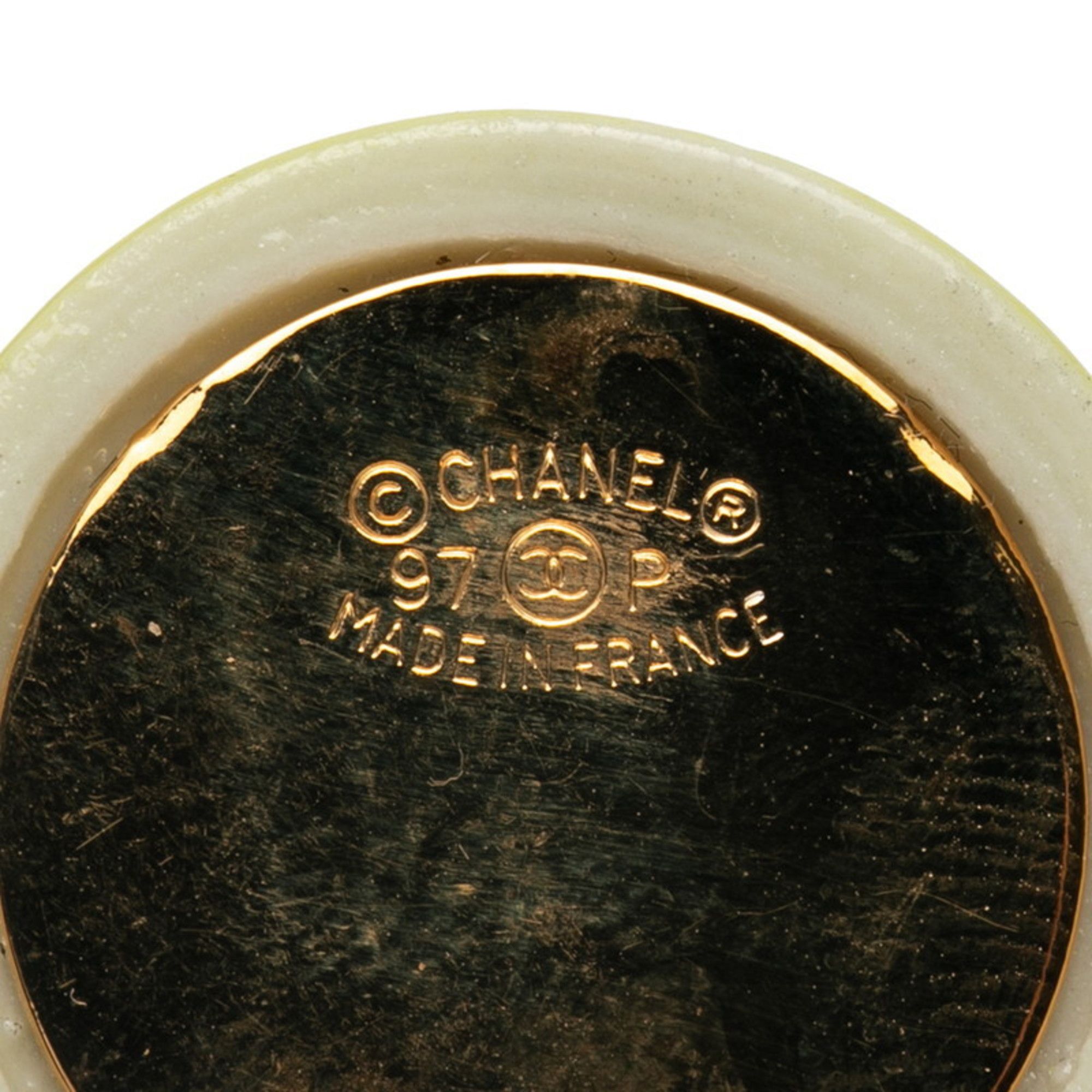 Chanel Chanel Coco Mark Earrings, Light Green, Gold Plated, Women's, CHANEL Size ONE SIZE - 5 Thumbnail
