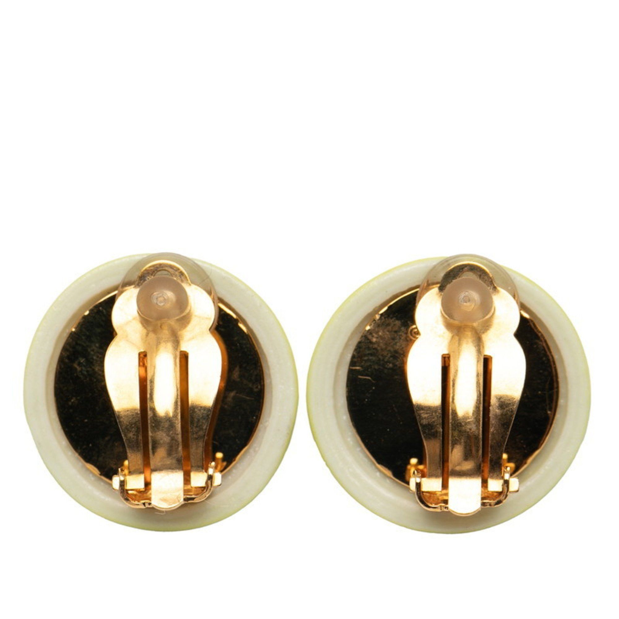 Chanel Chanel Coco Mark Earrings, Light Green, Gold Plated, Women's, CHANEL Size ONE SIZE - 2 Thumbnail