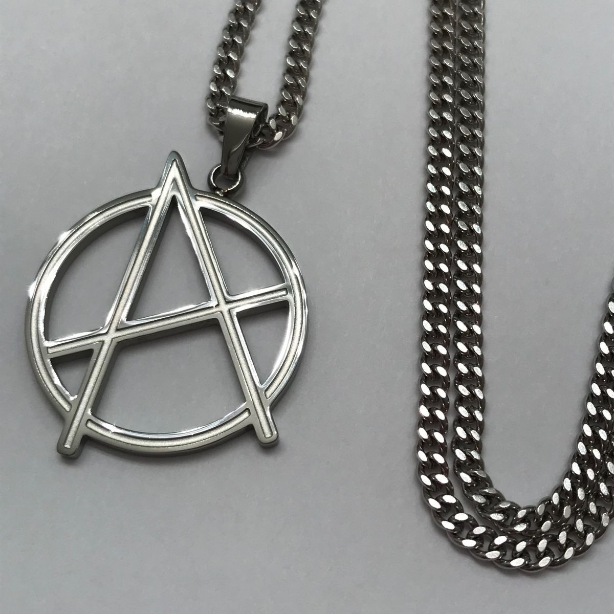 Custom Lil Peep Anarchy Tattoo pendant with chain Size ONE SIZE - 1 Preview