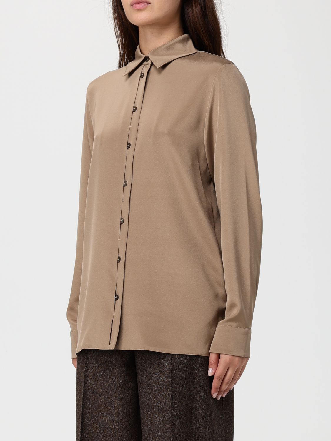 Max Mara Max Mara Shirt Woman Brown Size XL / US 12-14 / IT 48-50 - 4 Thumbnail
