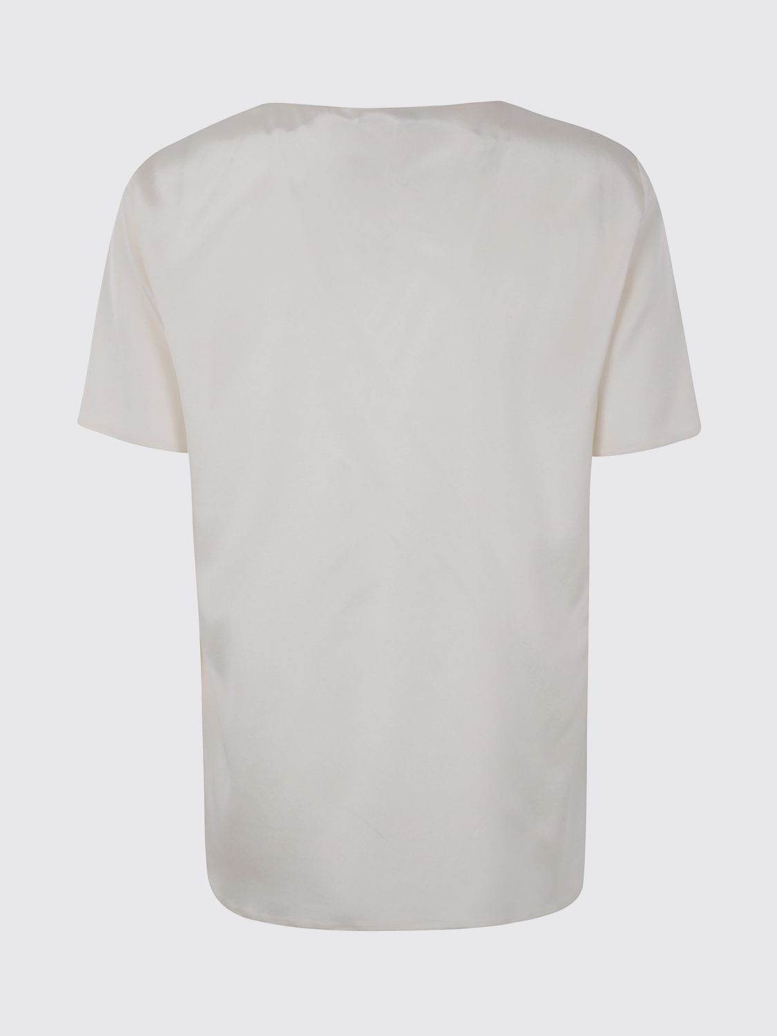 Max Mara Max Mara T-Shirt Woman Cream Size L / US 10 / IT 46 - 2 Thumbnail