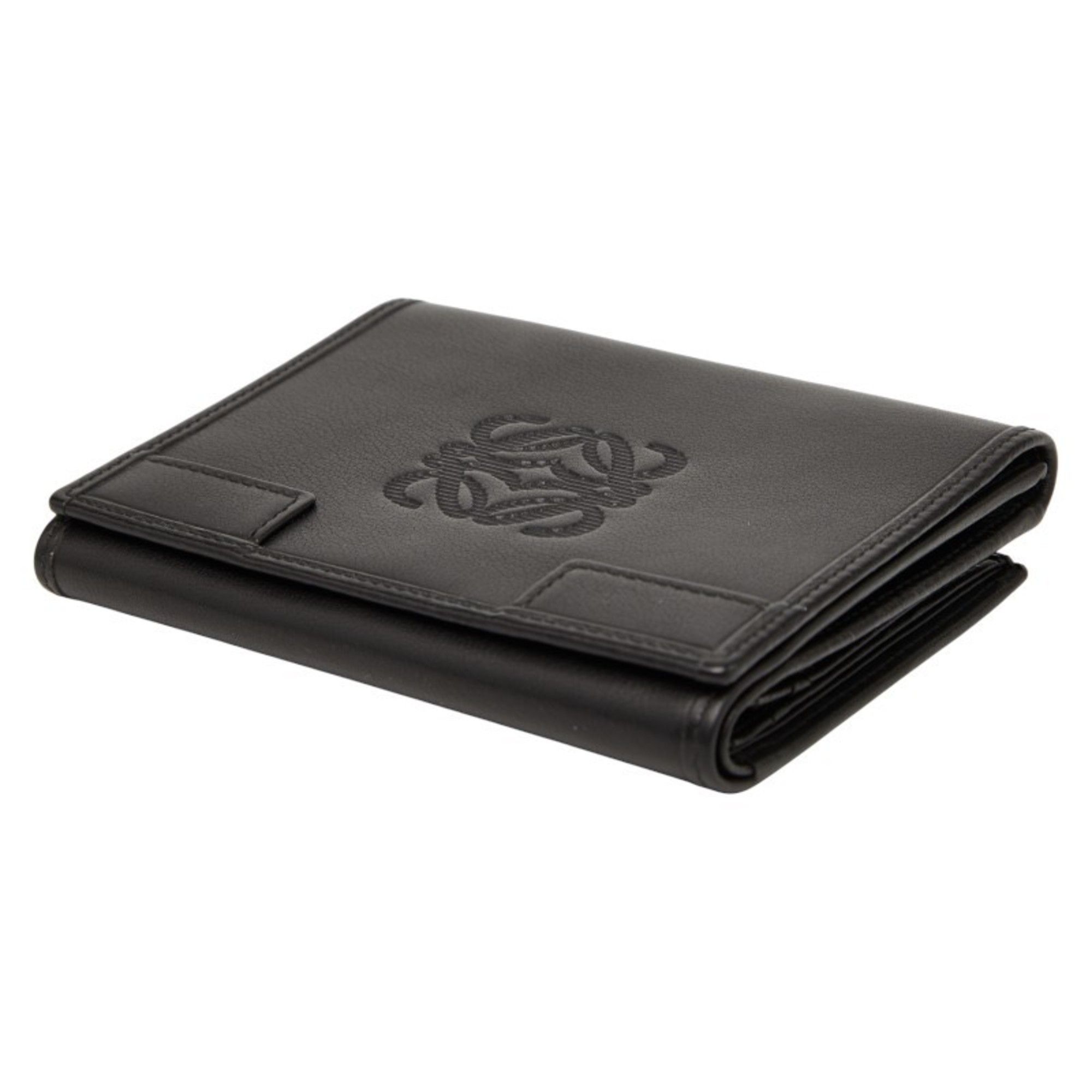 Loewe LOEWE Anagram Bifold Wallet Black Leather Women's Size ONE SIZE - 4 Thumbnail