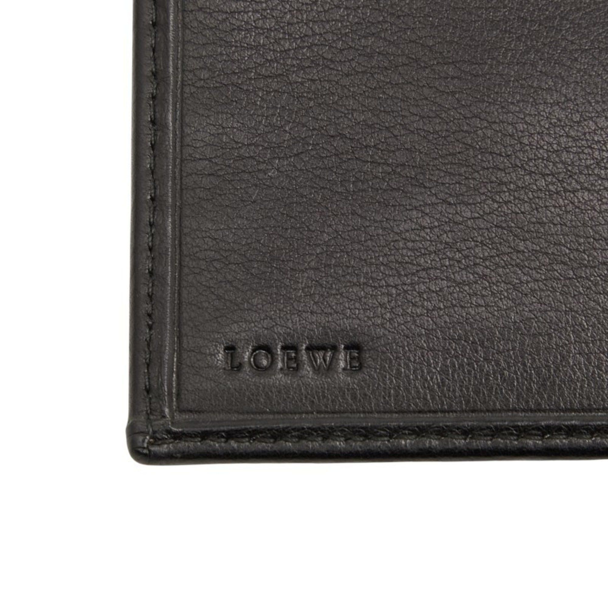Loewe LOEWE Anagram Bifold Wallet Black Leather Women's Size ONE SIZE - 8 Thumbnail